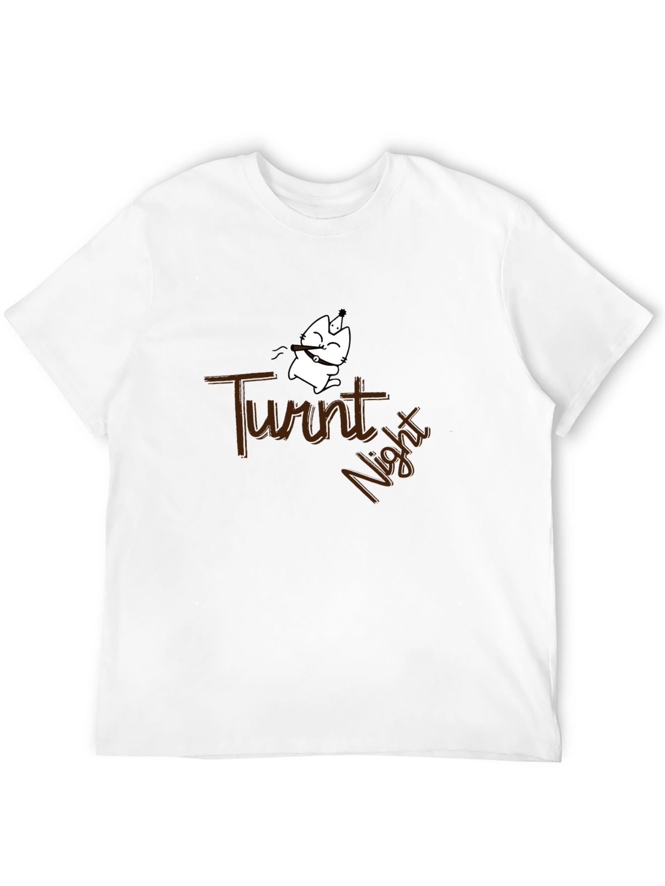 Turnt Night Funny Cat Graphic T-Shirt