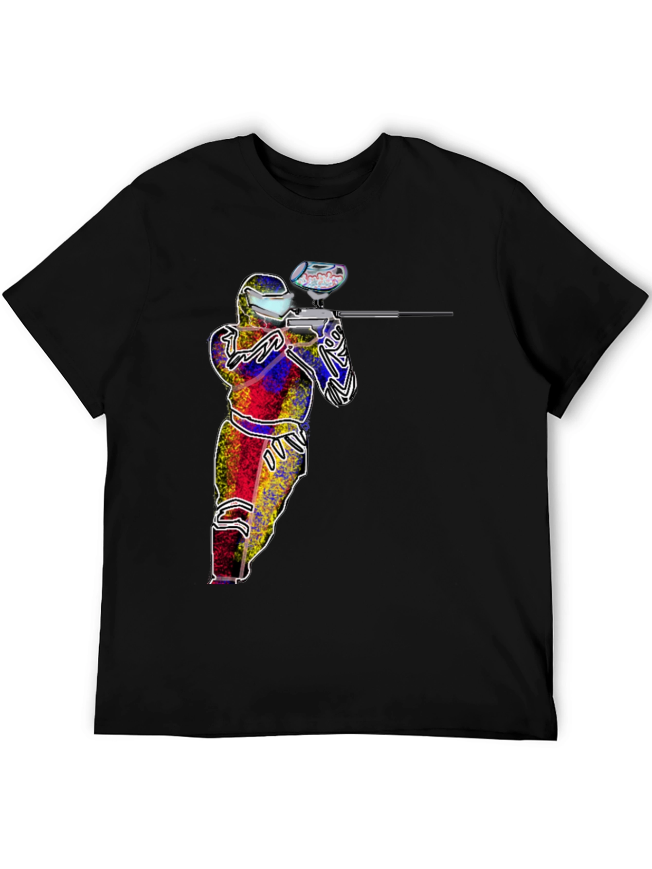 Paintball Player Graphic Tee - Black