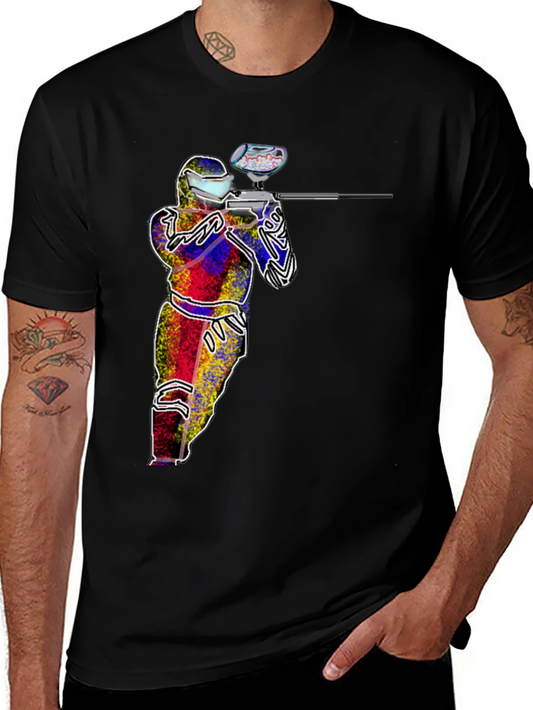 Paintball Player Graphic Tee - Black