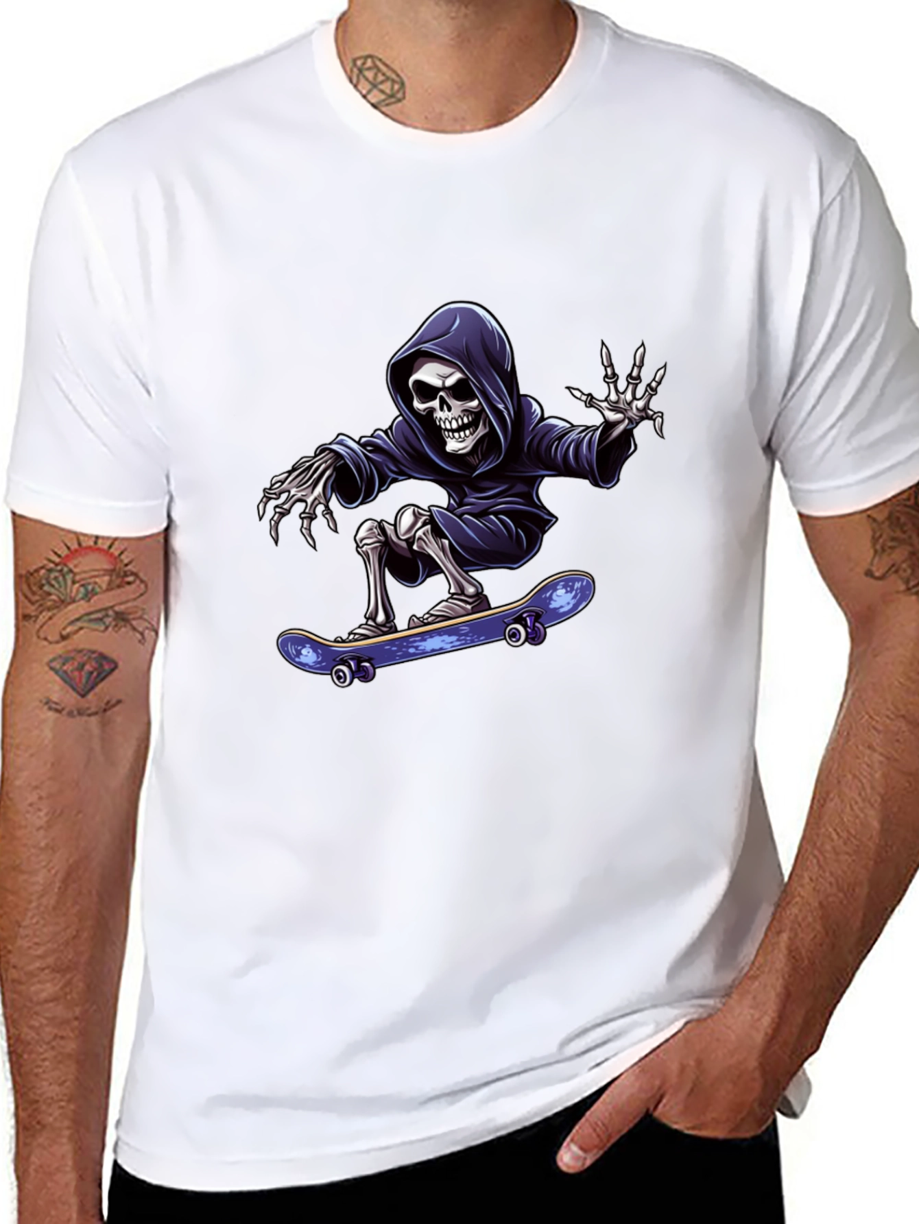 Skateboarding Grim Reaper Black T-Shirt