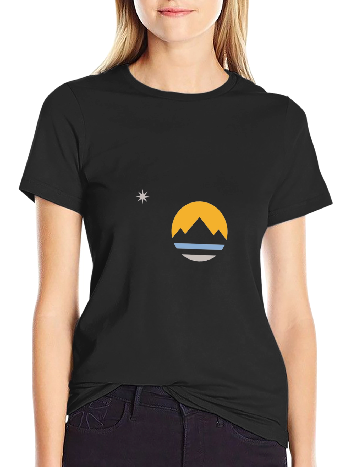 Mountain & Star Graphic Black T-Shirt