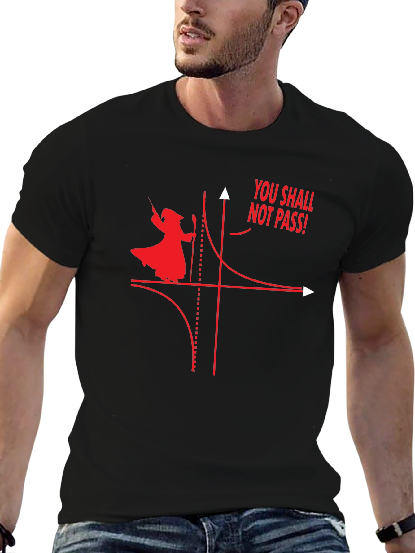 Math Gandalf T-Shirt - You Shall Not Pass Hyperbola