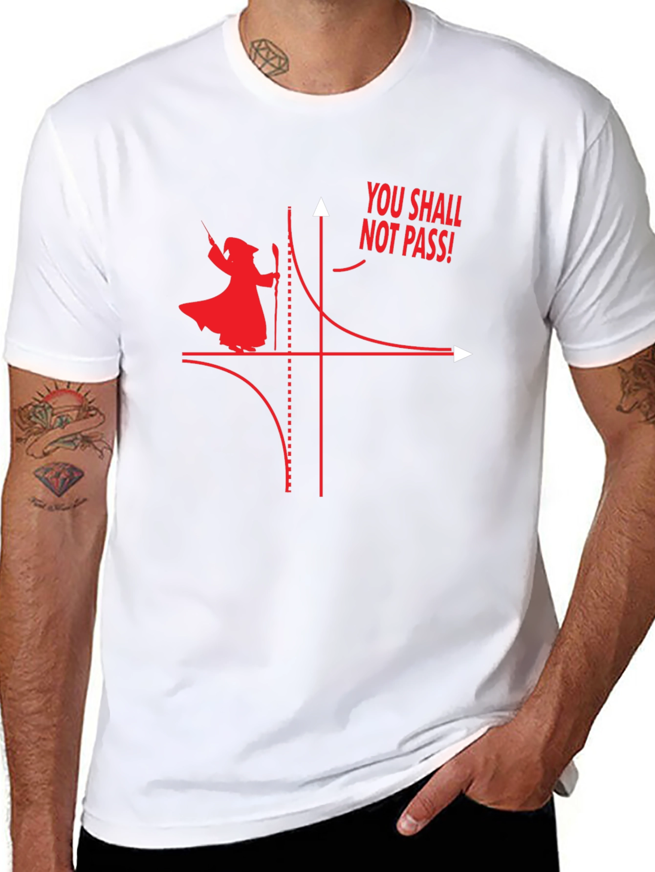 Math Gandalf T-Shirt - You Shall Not Pass Hyperbola
