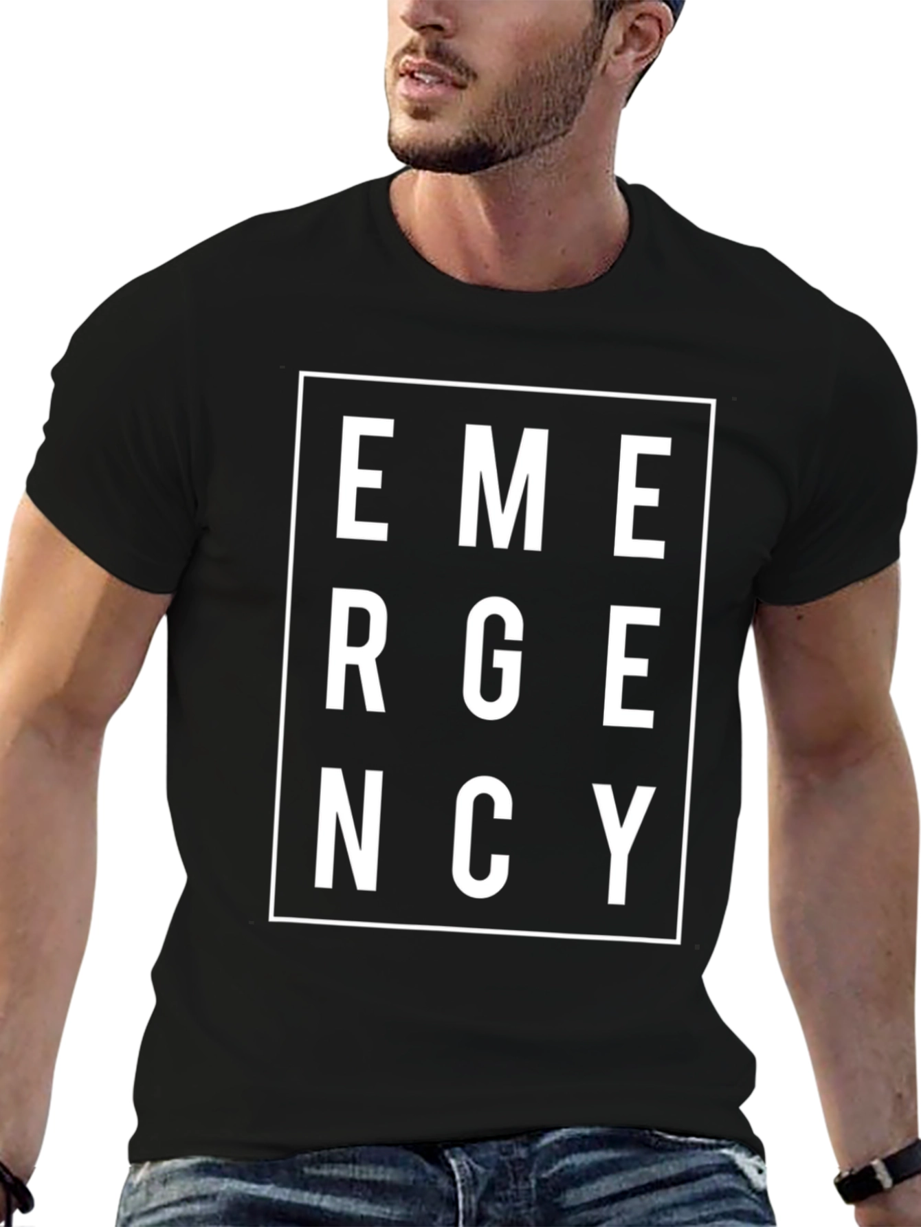 Emergency Graphic Tee - Bold Statement Shirt