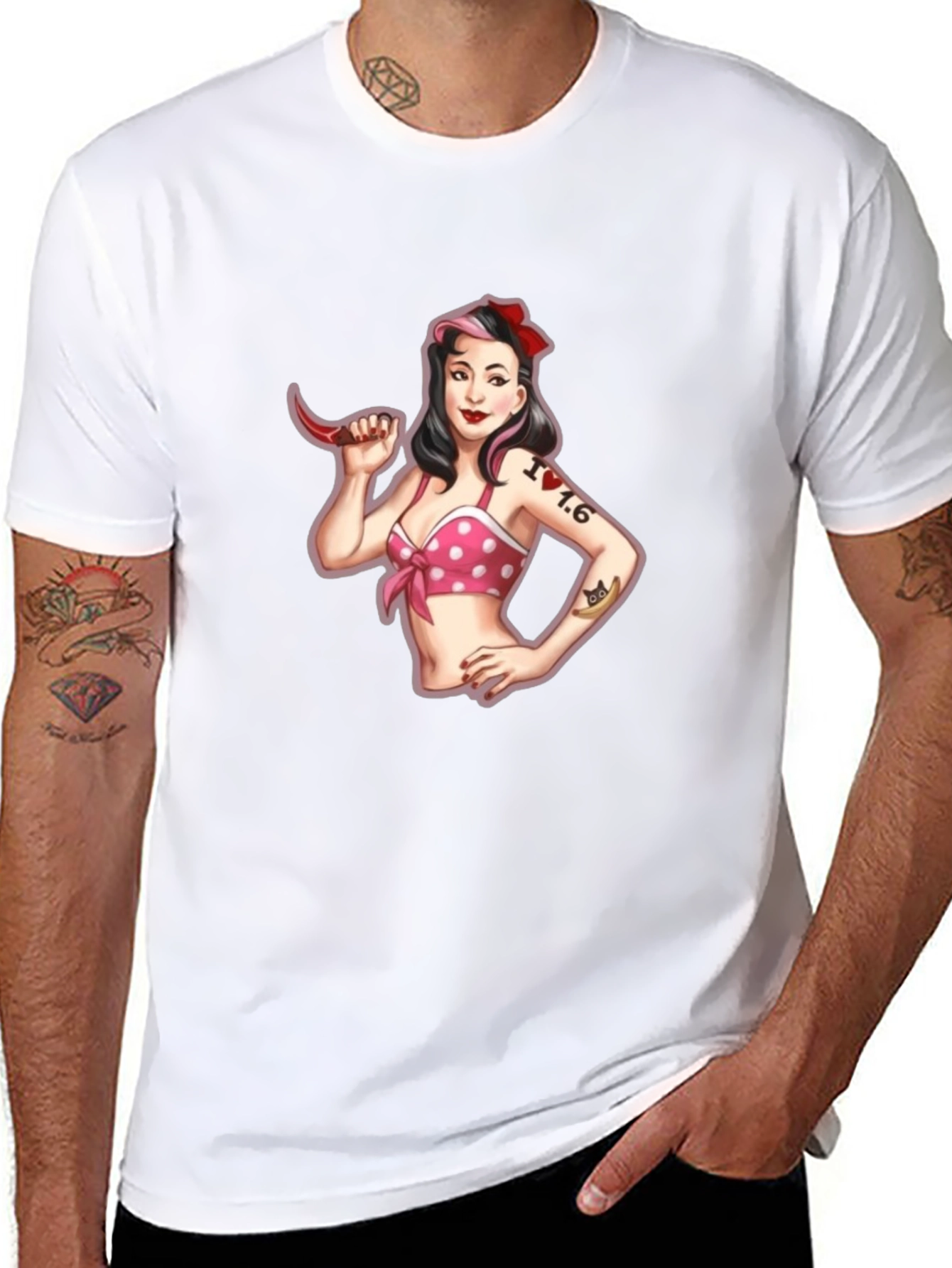 Retro Pin-Up Girl Graphic T-Shirt