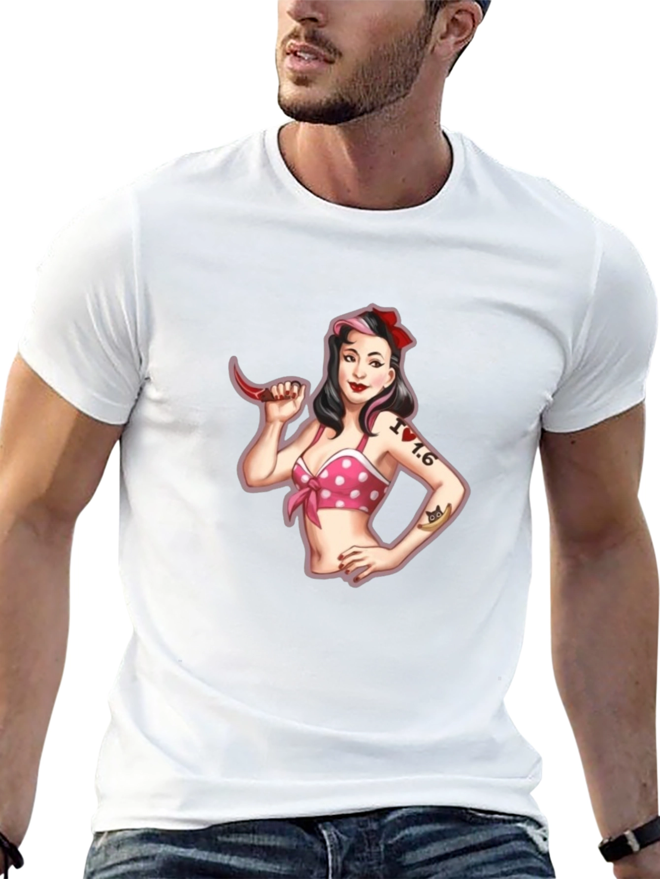 Retro Pin-Up Girl Graphic T-Shirt