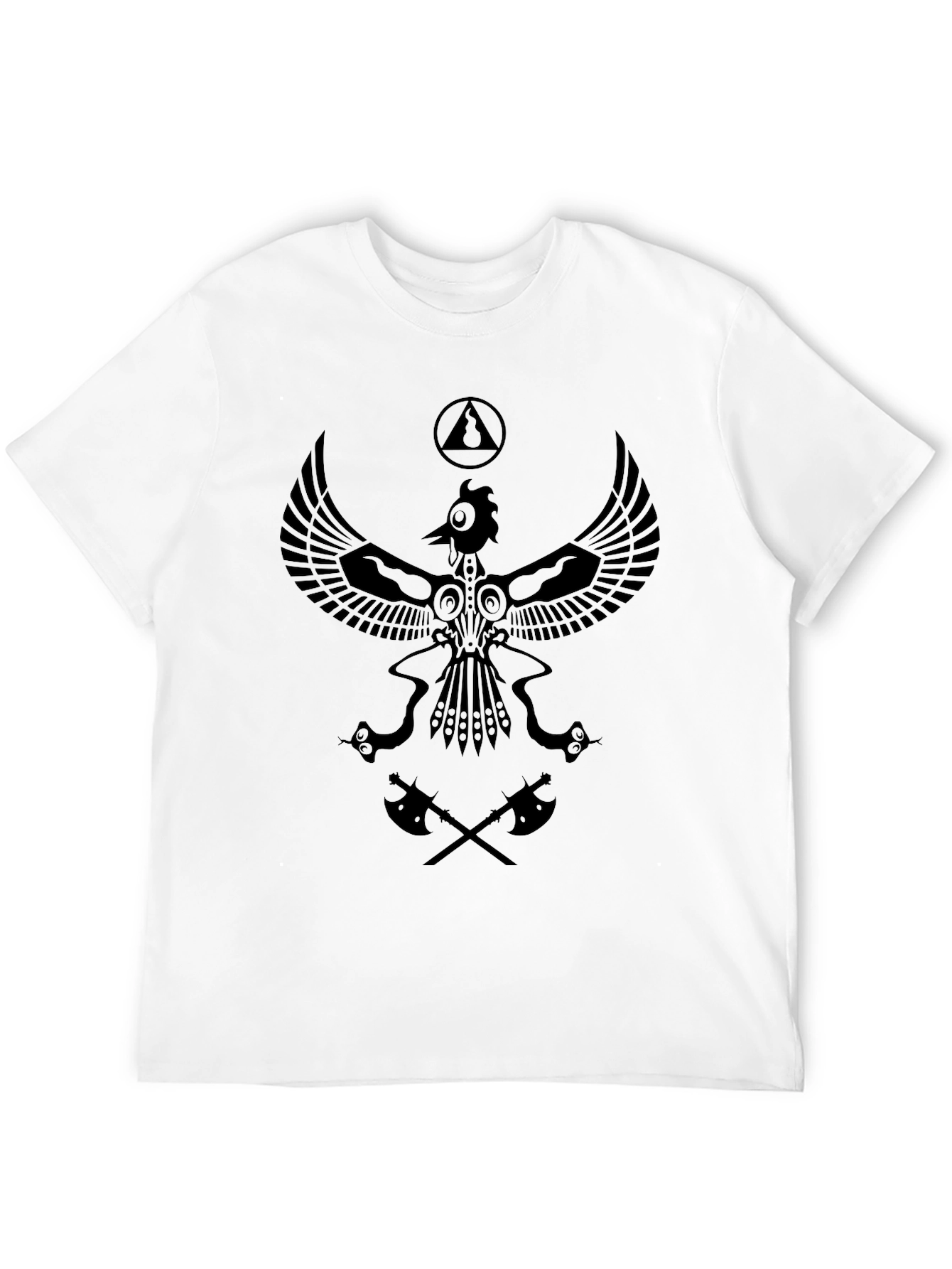 Black Graphic Tee - Bird Axes Design