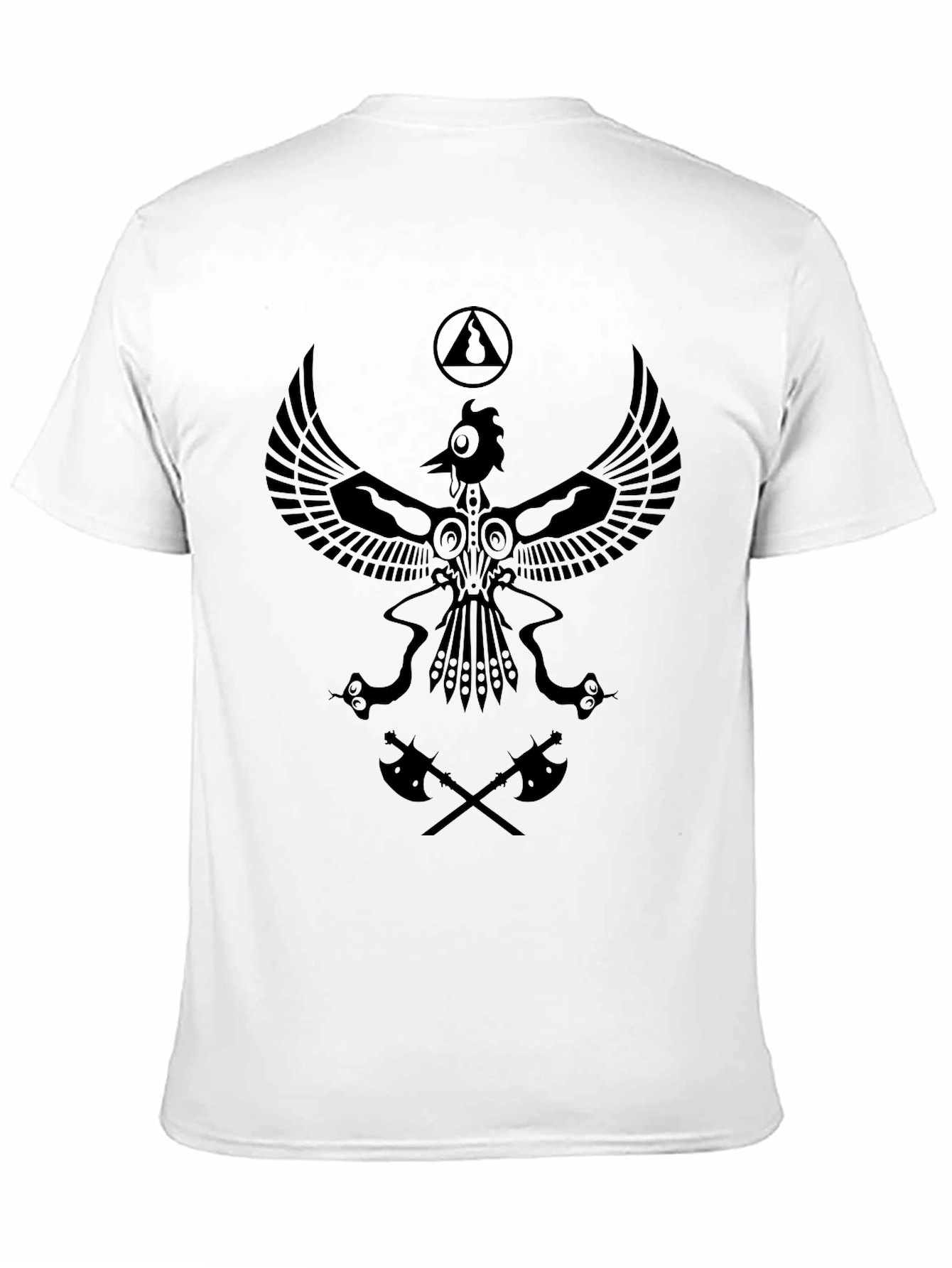 Black Graphic Tee - Bird Axes Design