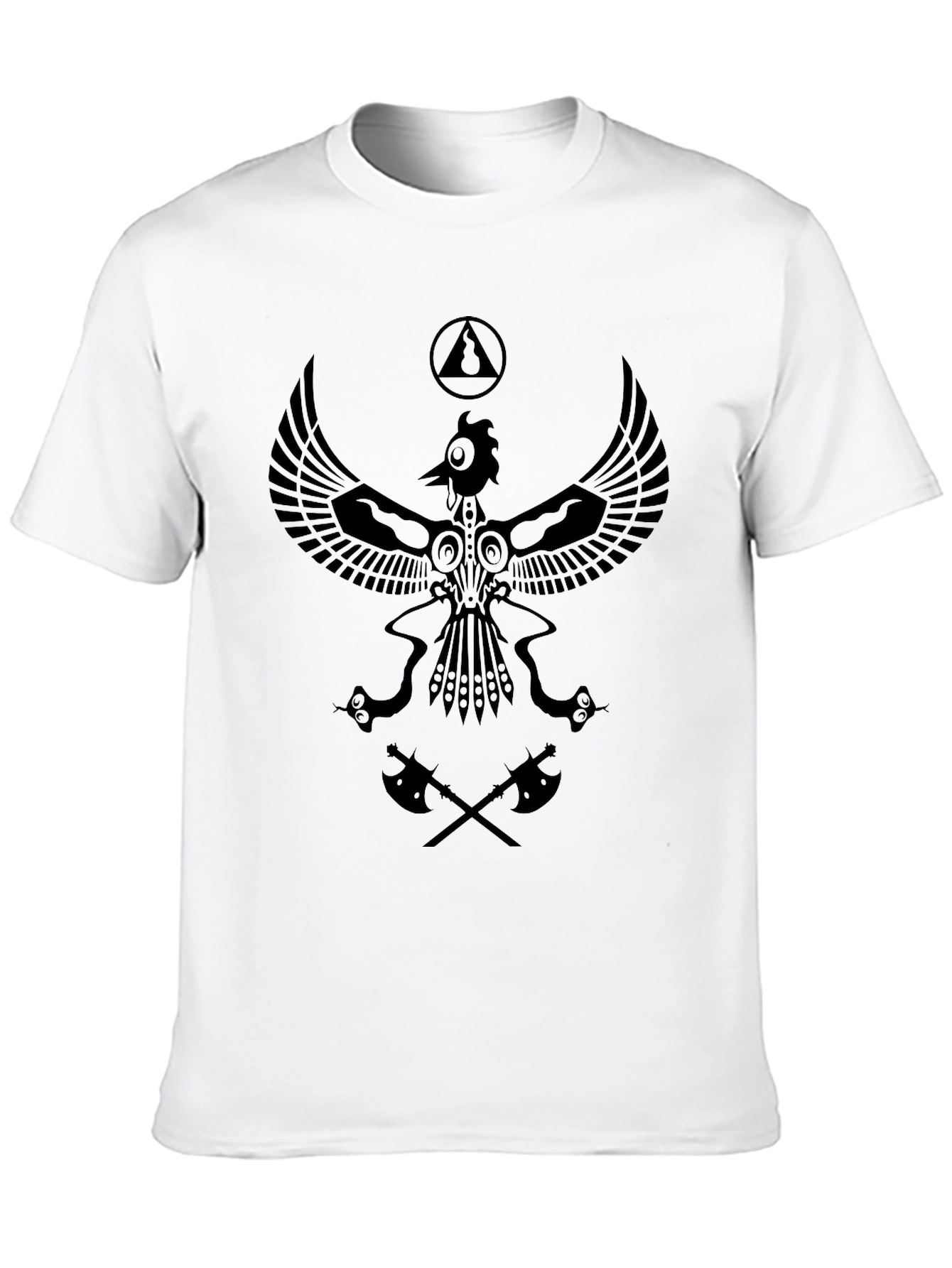 Black Graphic Tee - Bird Axes Design
