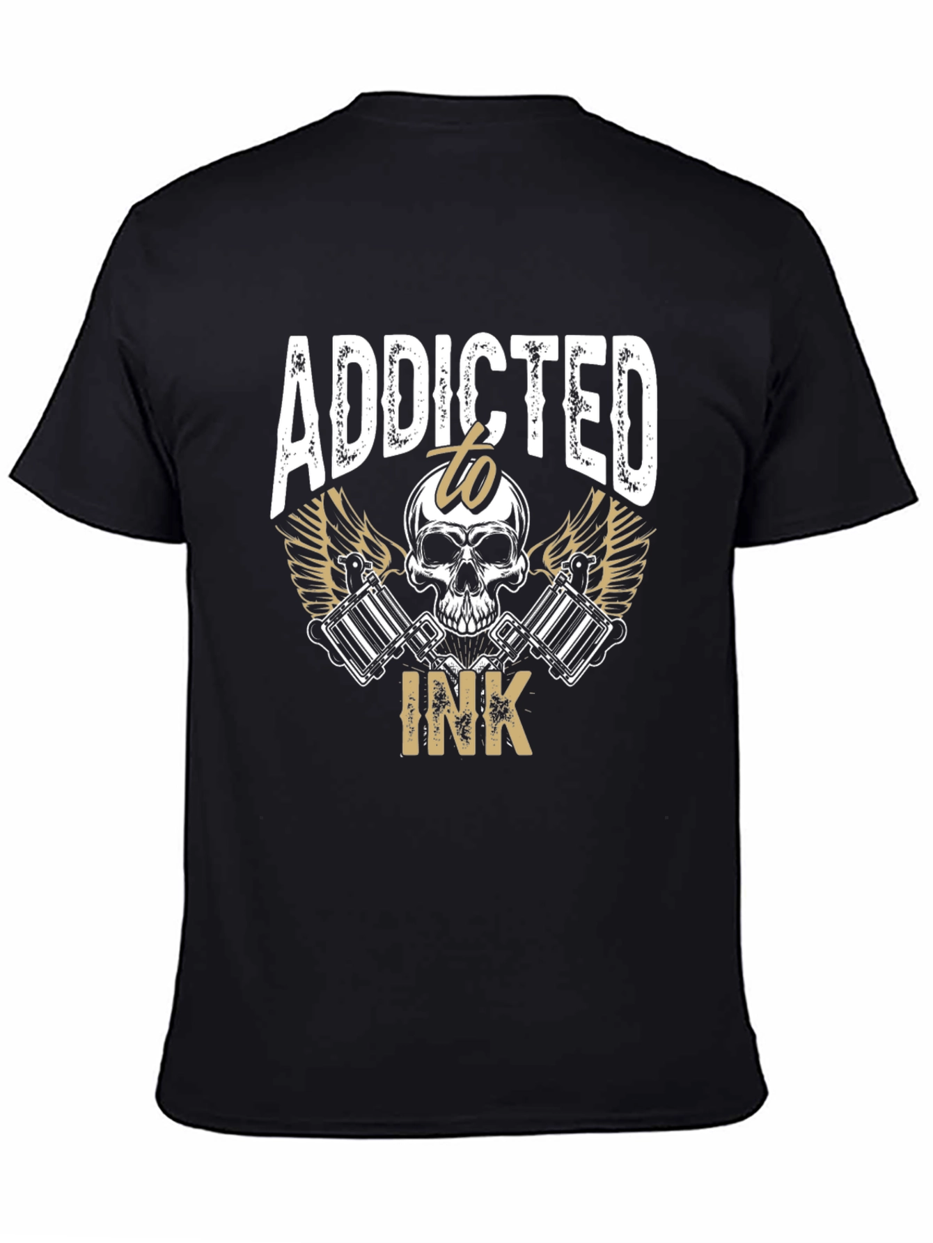 Addicted to Ink Tattoo Skull Graphic Tee