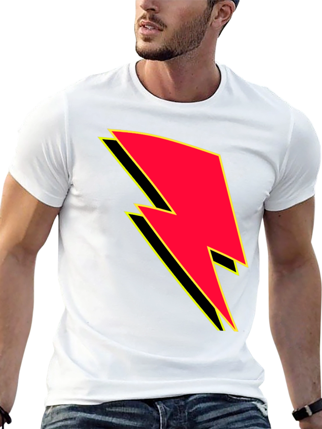 Lightning Bolt Graphic Tee - Black