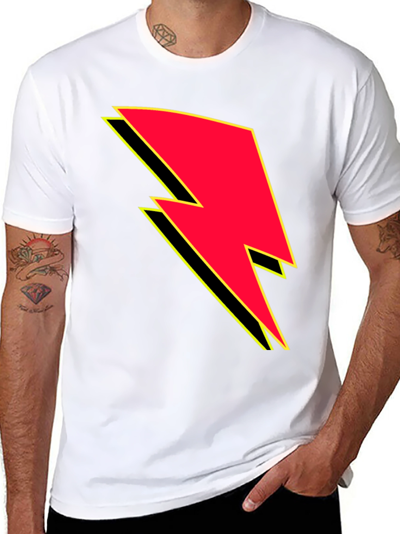 Lightning Bolt Graphic Tee - Black