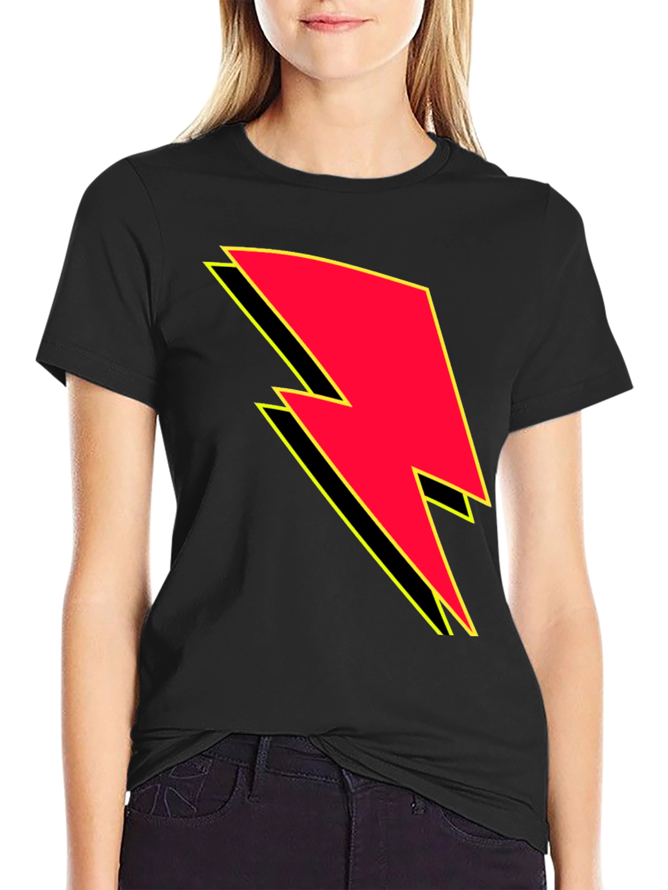 Lightning Bolt Graphic Tee - Black