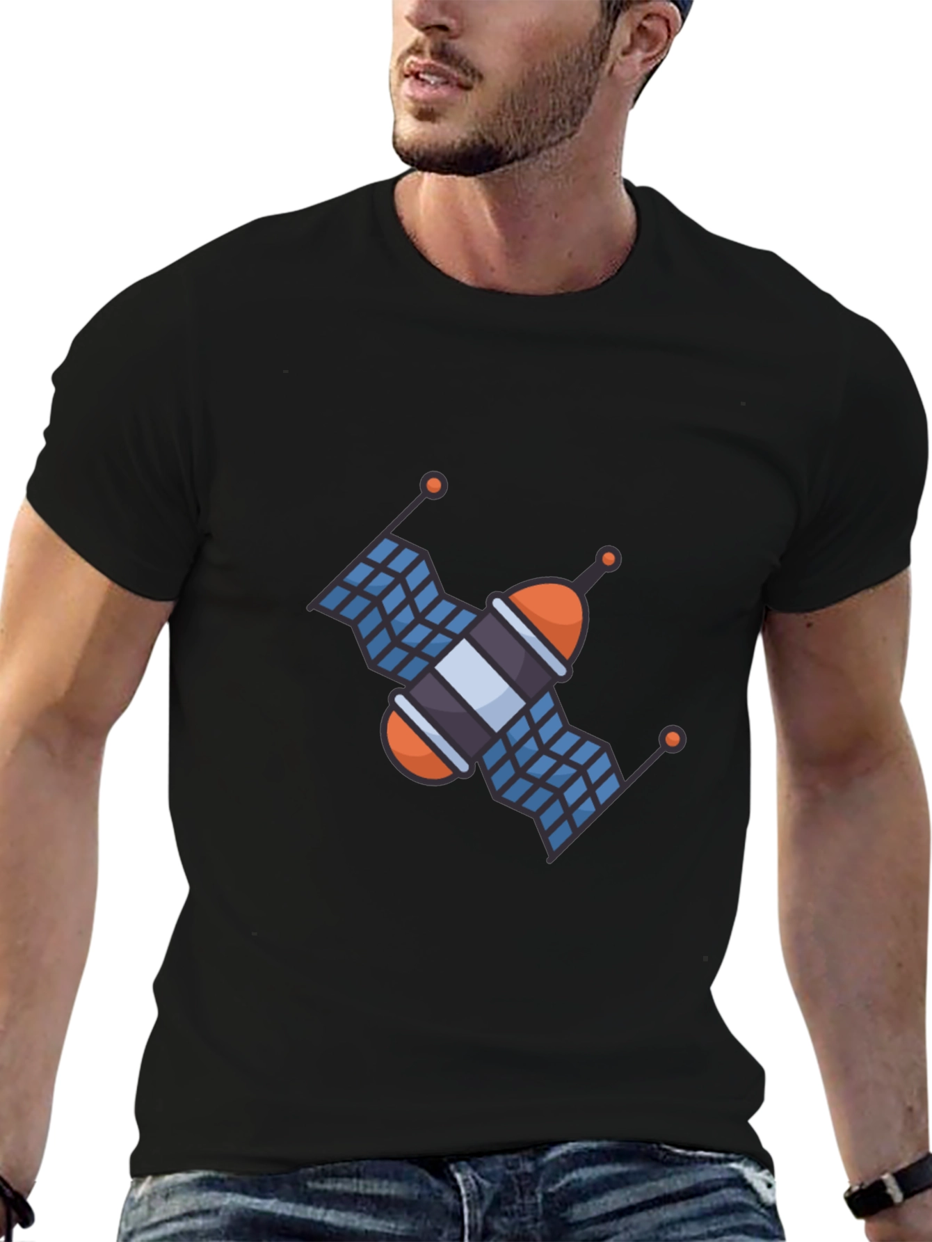 Satellite Graphic T-Shirt - Space Exploration Tee