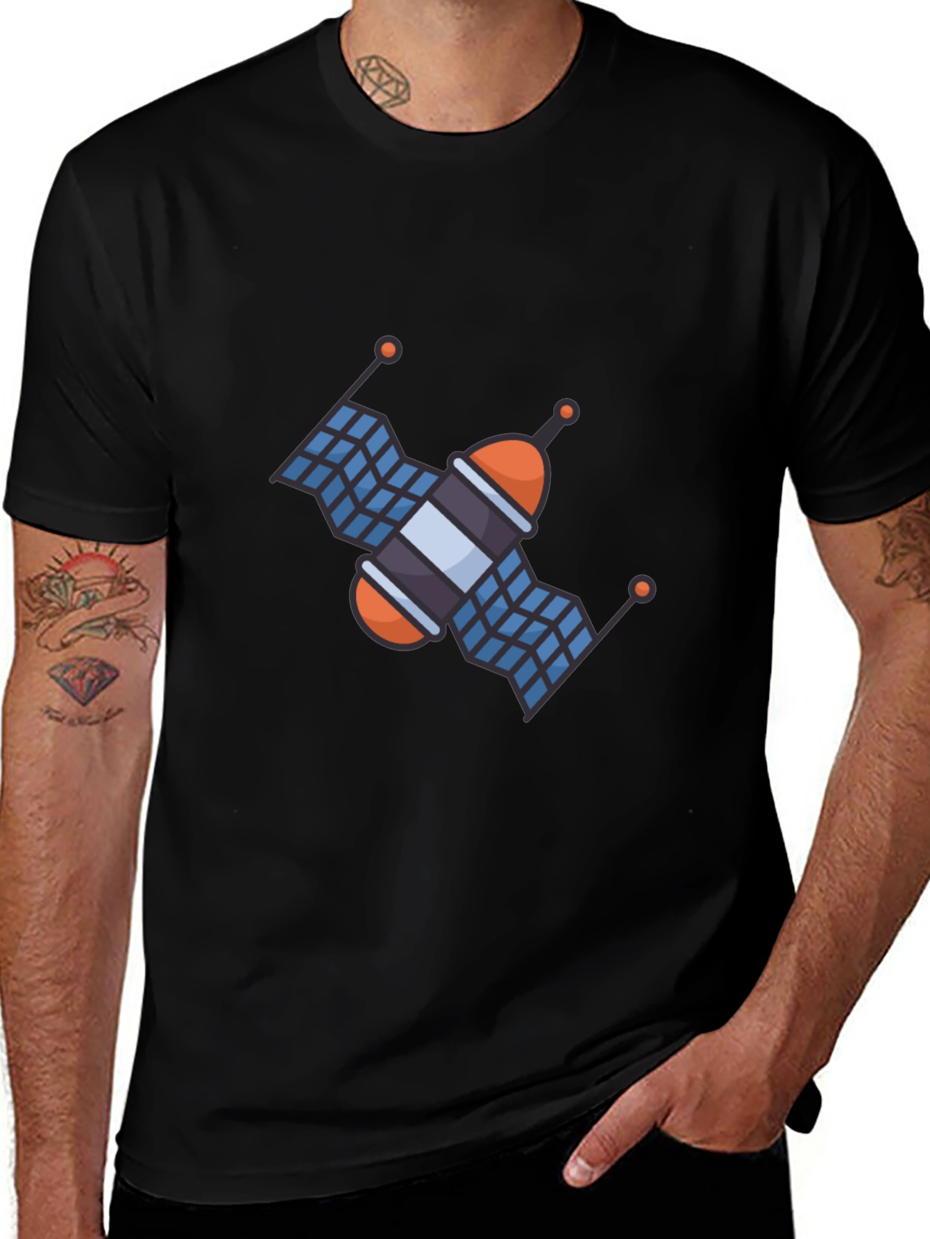 Satellite Graphic T-Shirt - Space Exploration Tee