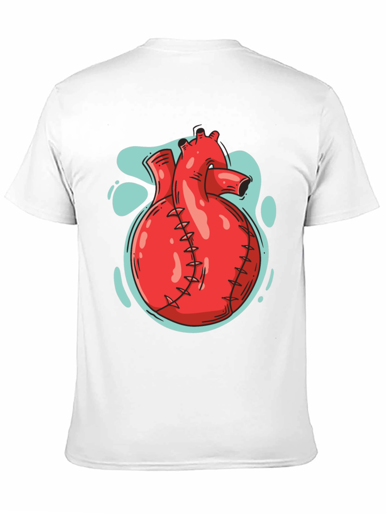 Anatomical Heart Graphic Tee - Black Cotton T-Shirt