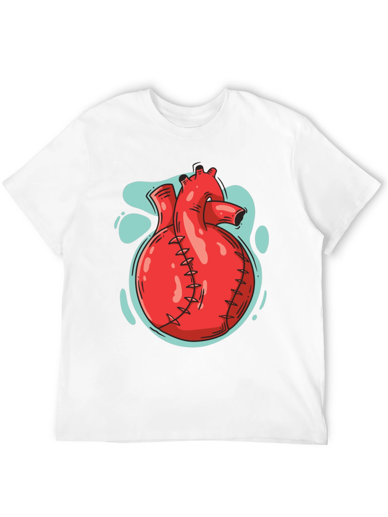 Anatomical Heart Graphic Tee - Black Cotton T-Shirt