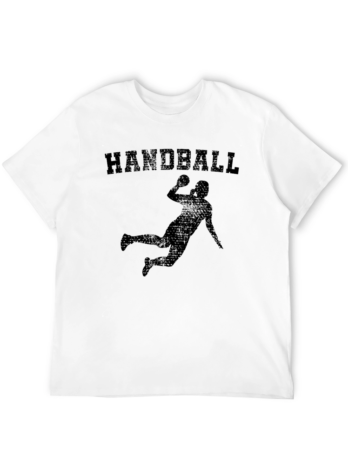 Handball Player Graphic T-Shirt - Black Cotton Tee