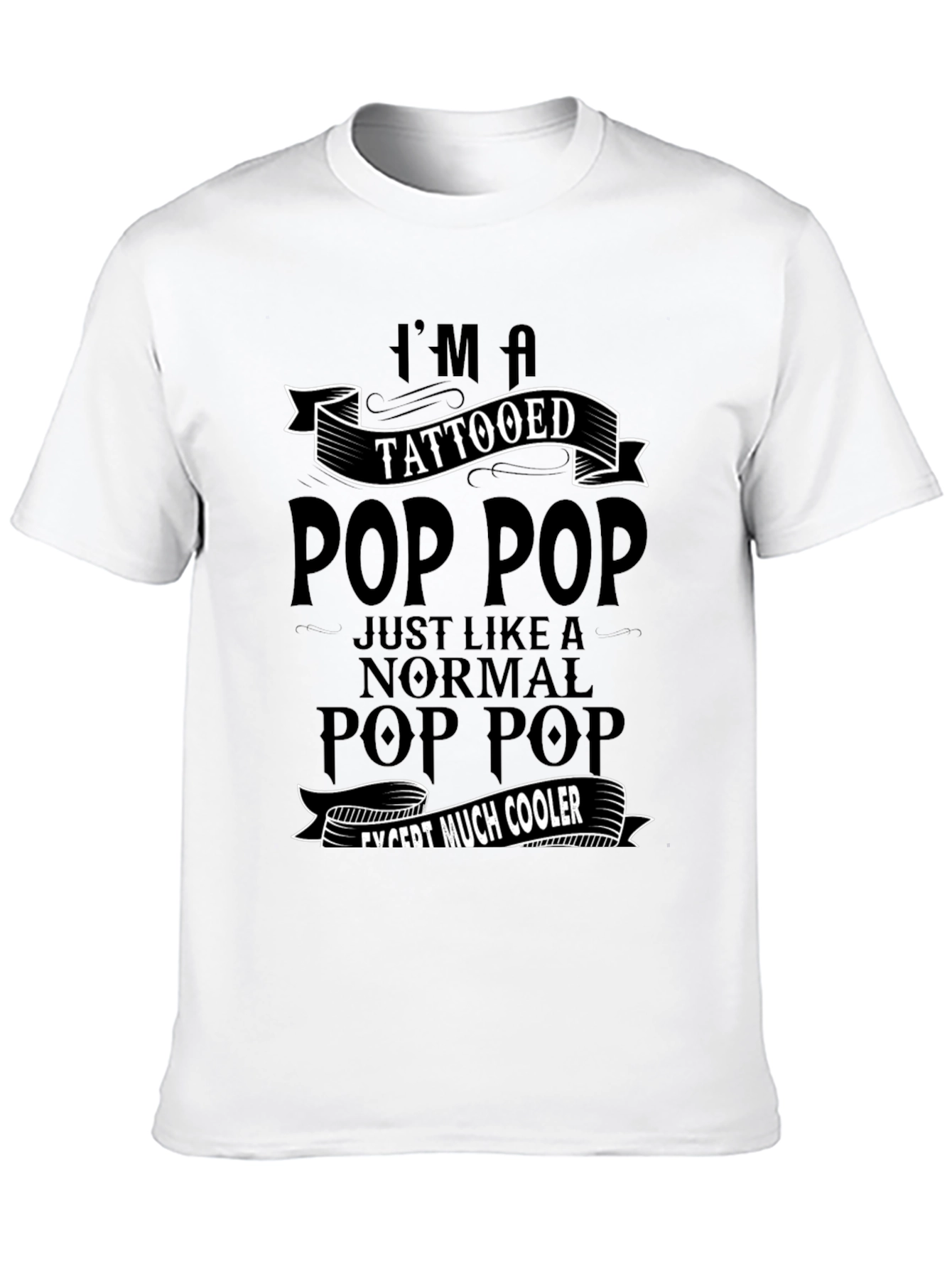Tattooed Pop Pop Graphic Tee - Cool Grandpa T-Shirt