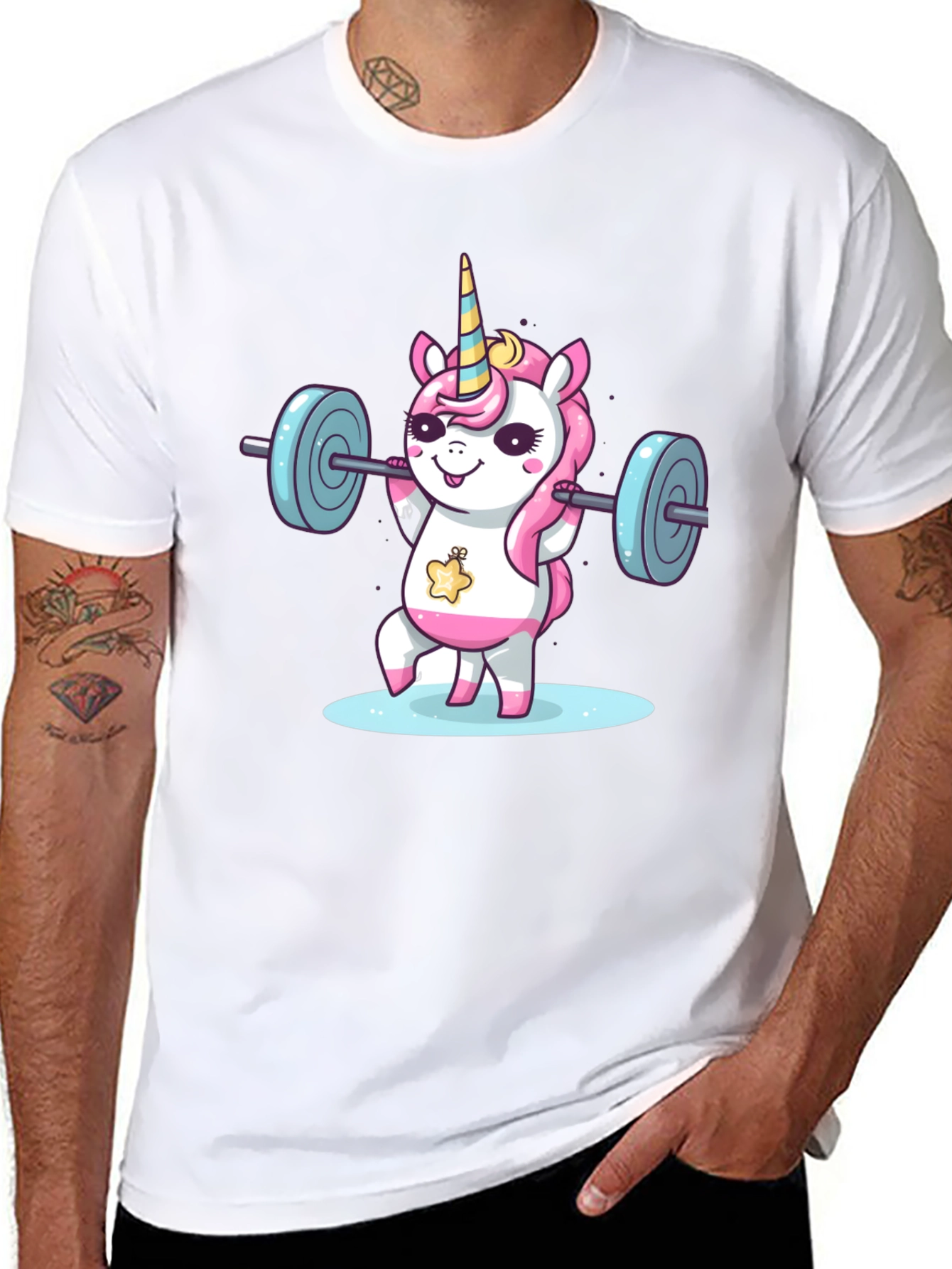 Unicorn Weightlifting Black T-Shirt