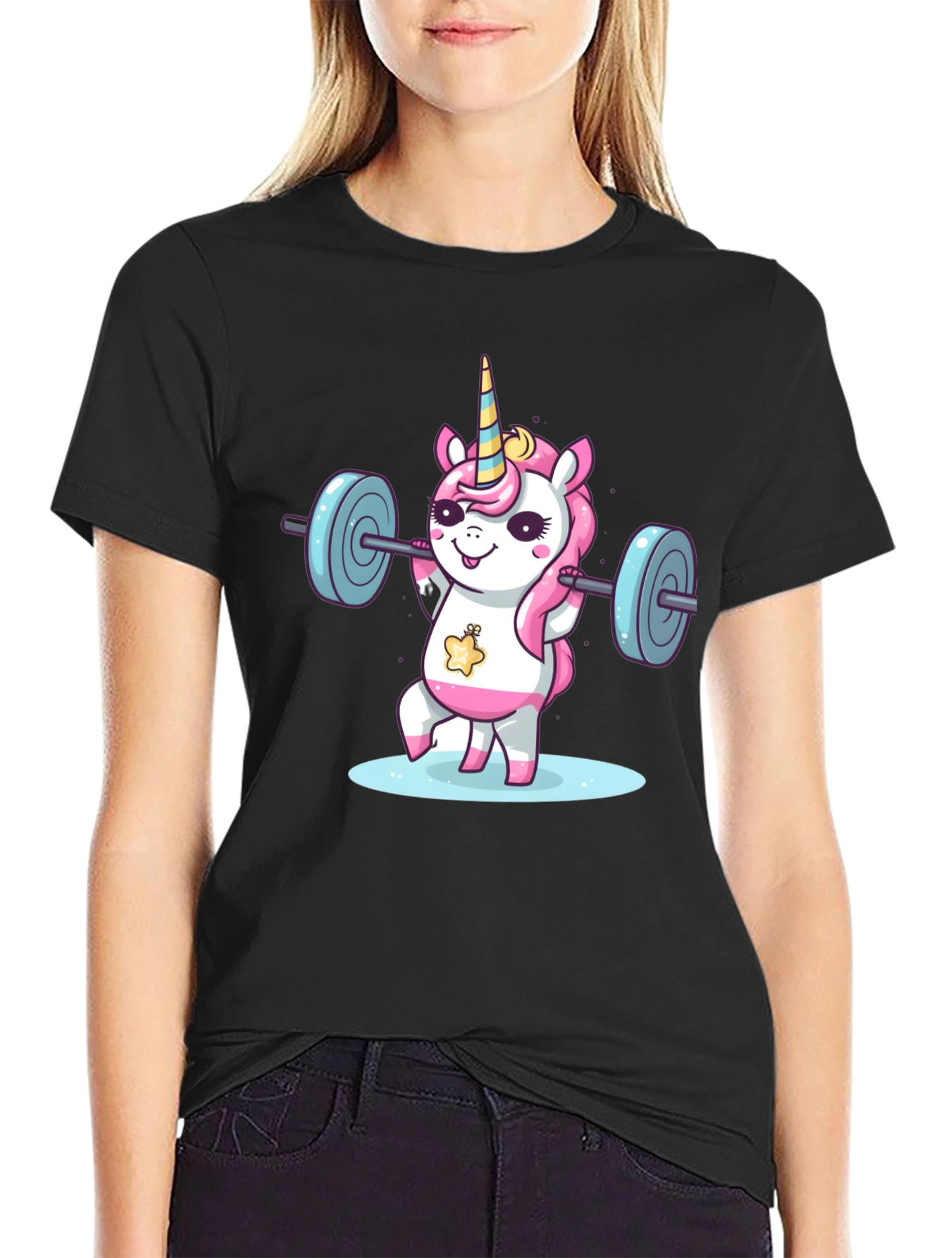 Unicorn Weightlifting Black T-Shirt