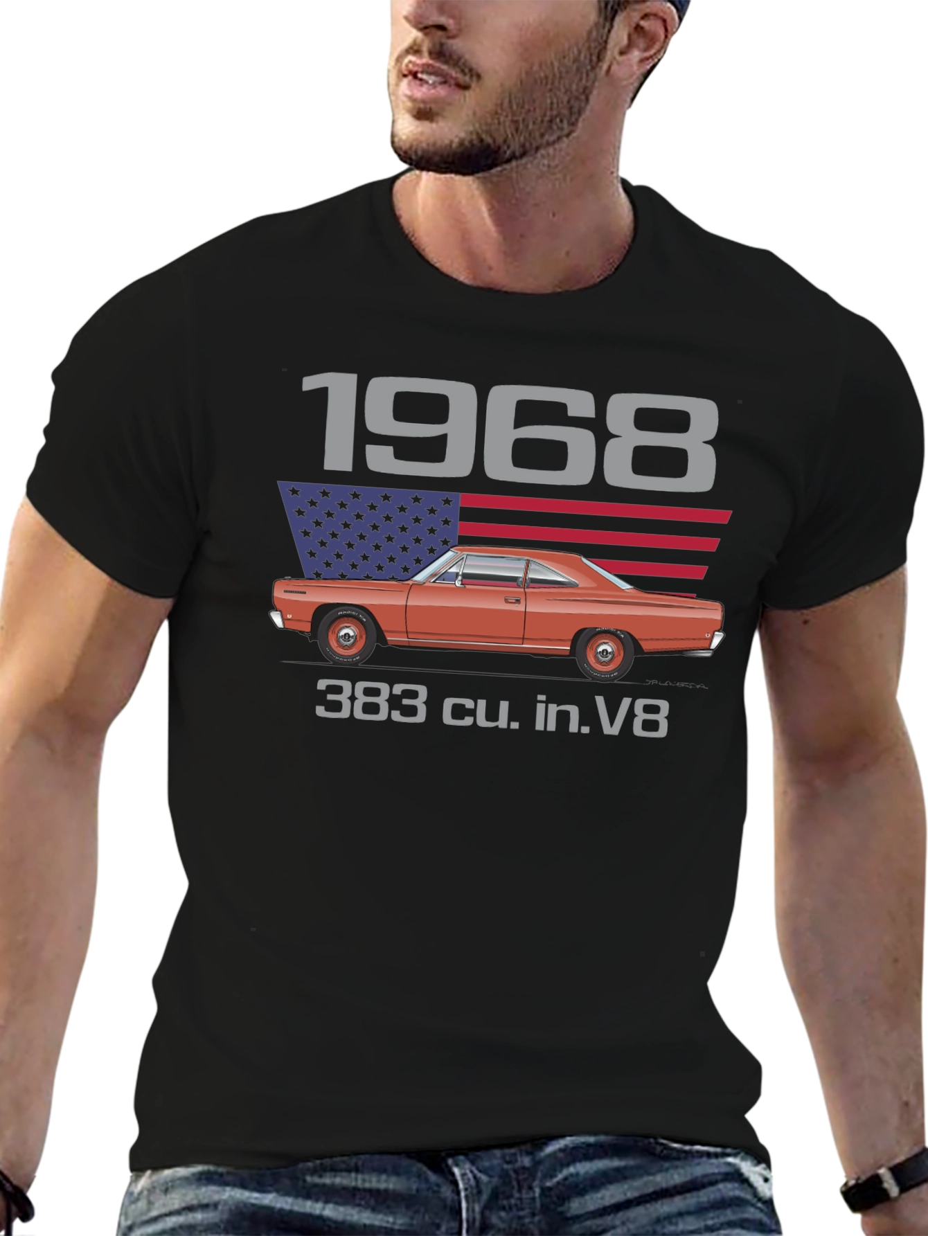 1968 Classic Car V8 Graphic T-Shirt