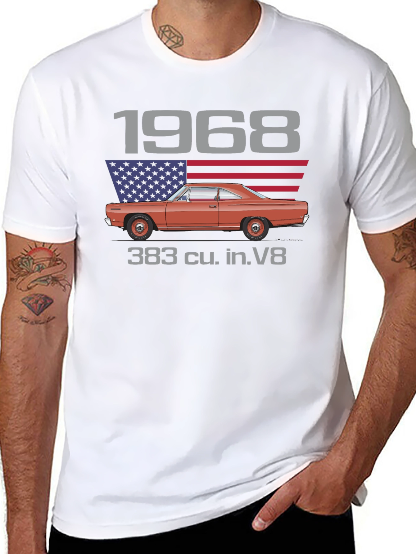 1968 Classic Car V8 Graphic T-Shirt
