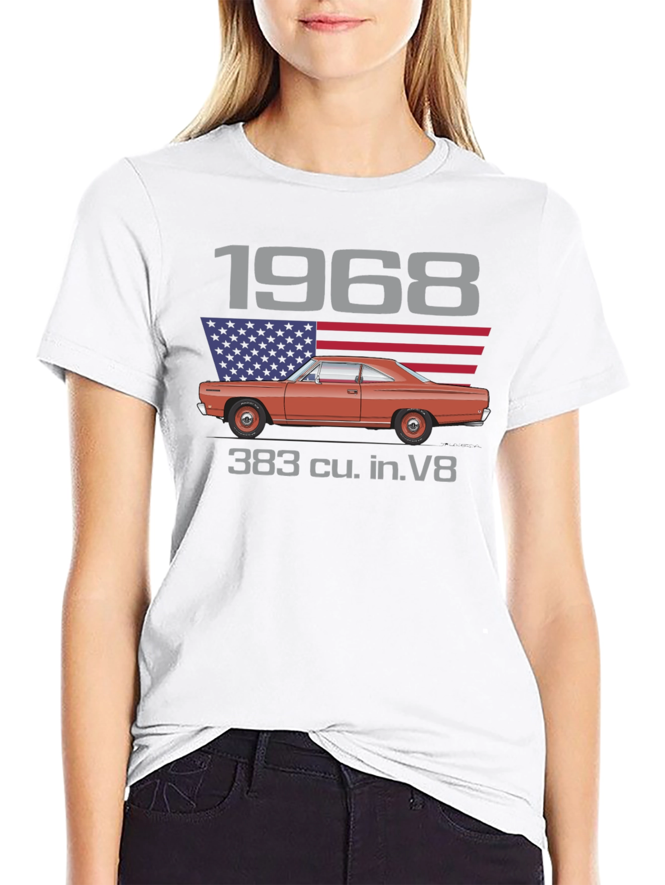 1968 Classic Car V8 Graphic T-Shirt