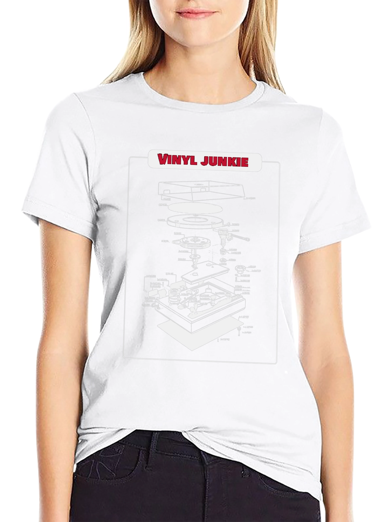 Vinyl Junkie Turntable Schematic T-Shirt