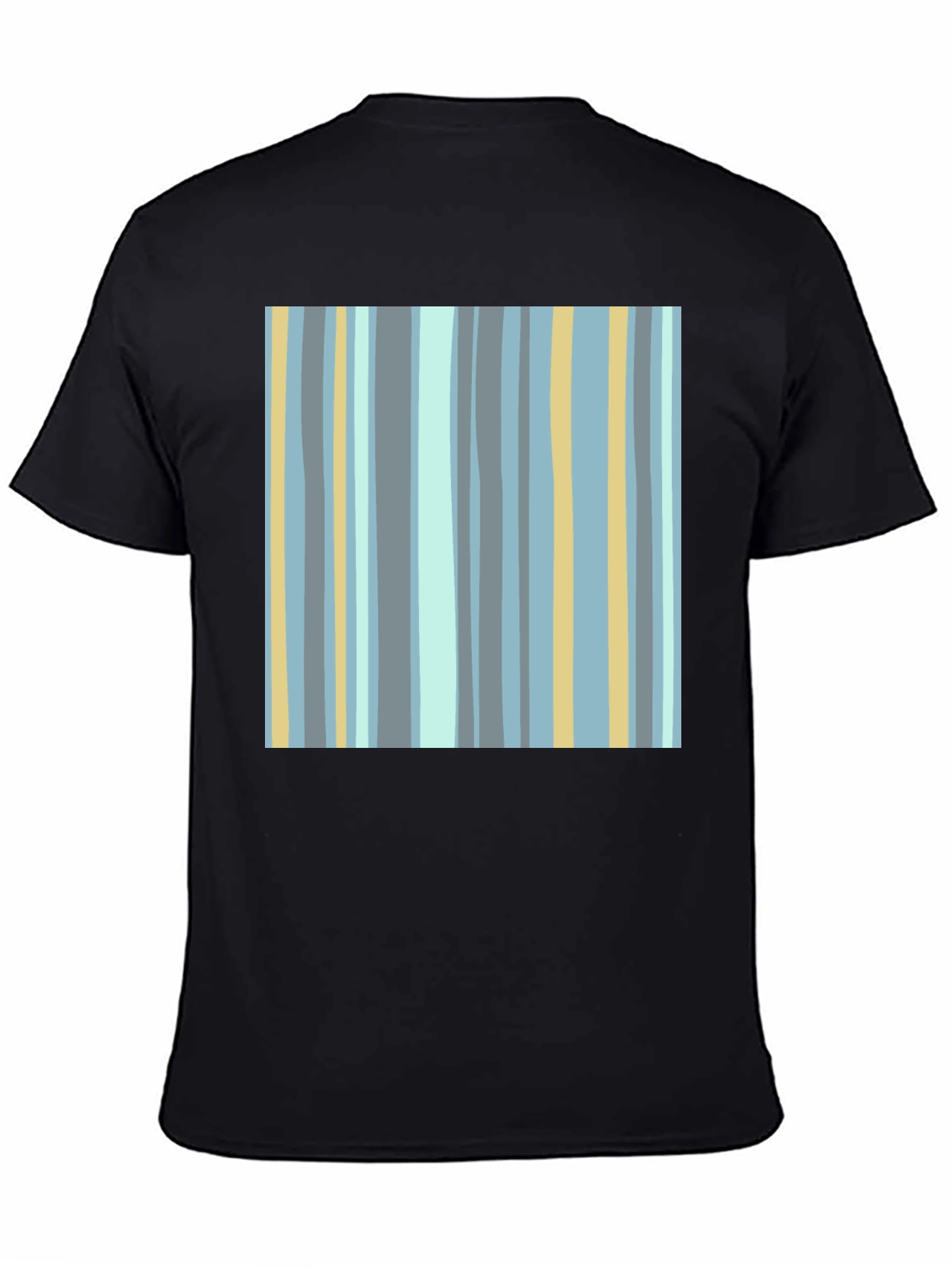 Striped Pattern Black T-Shirt