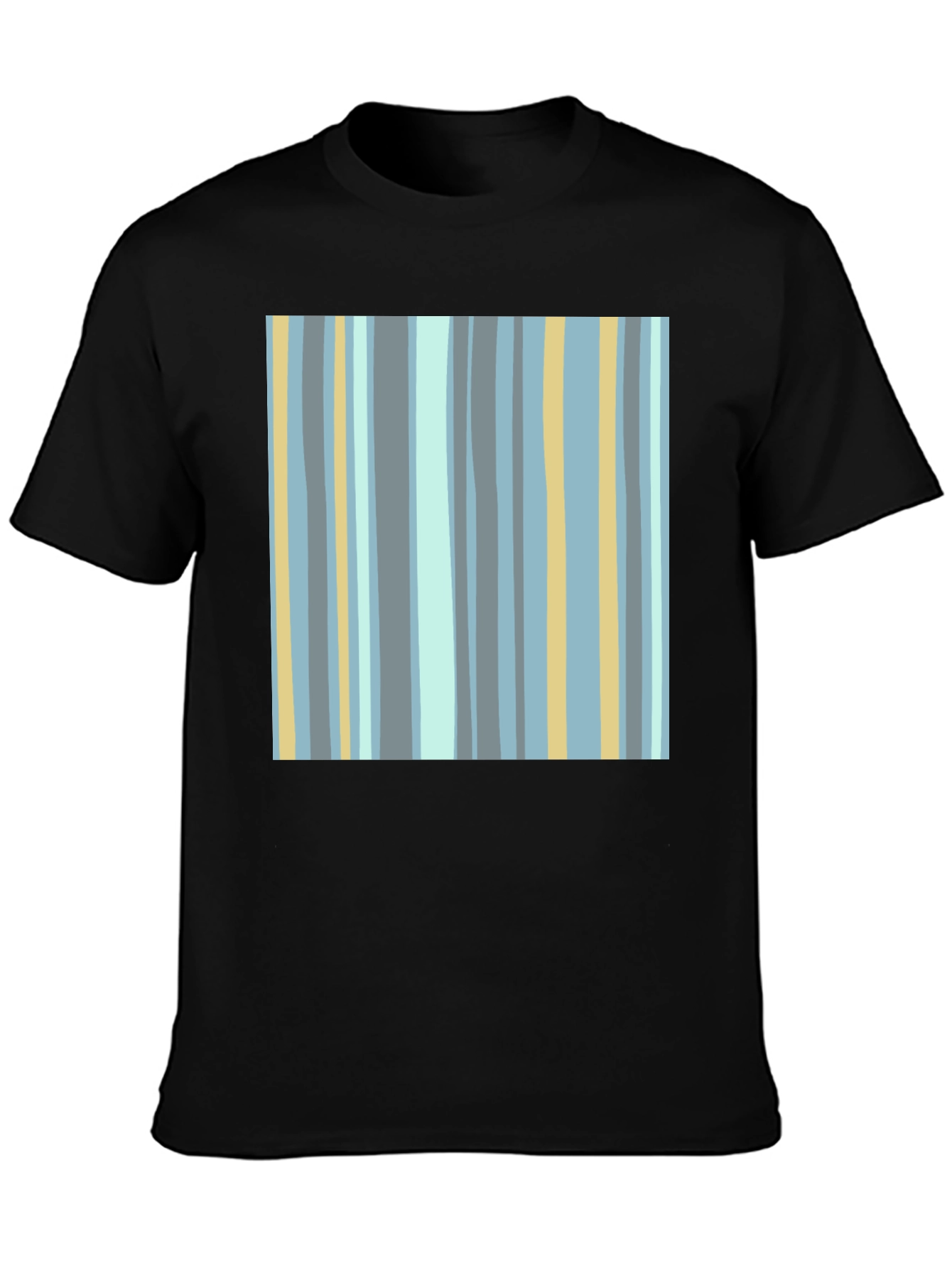 Striped Pattern Black T-Shirt