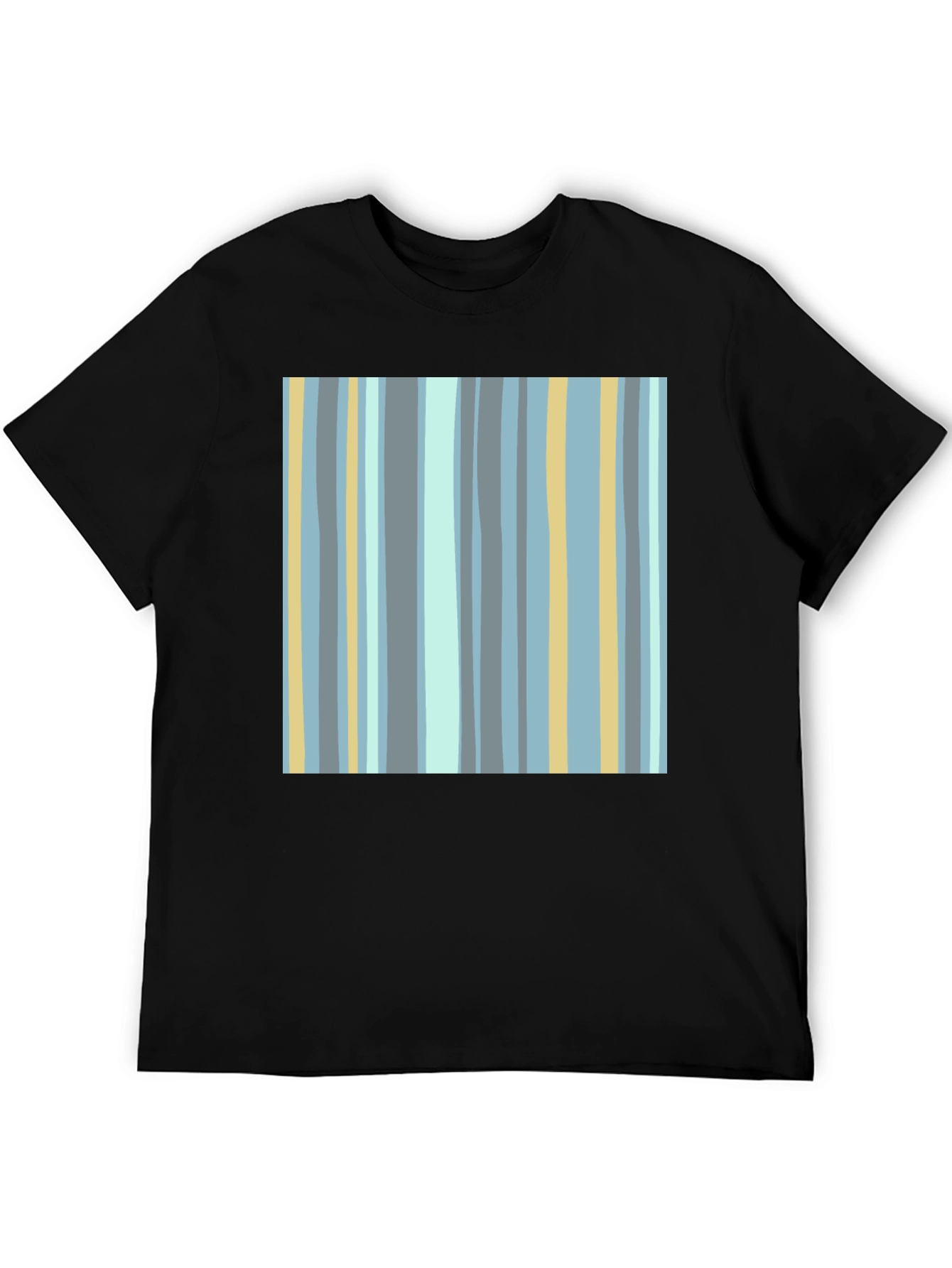 Striped Pattern Black T-Shirt