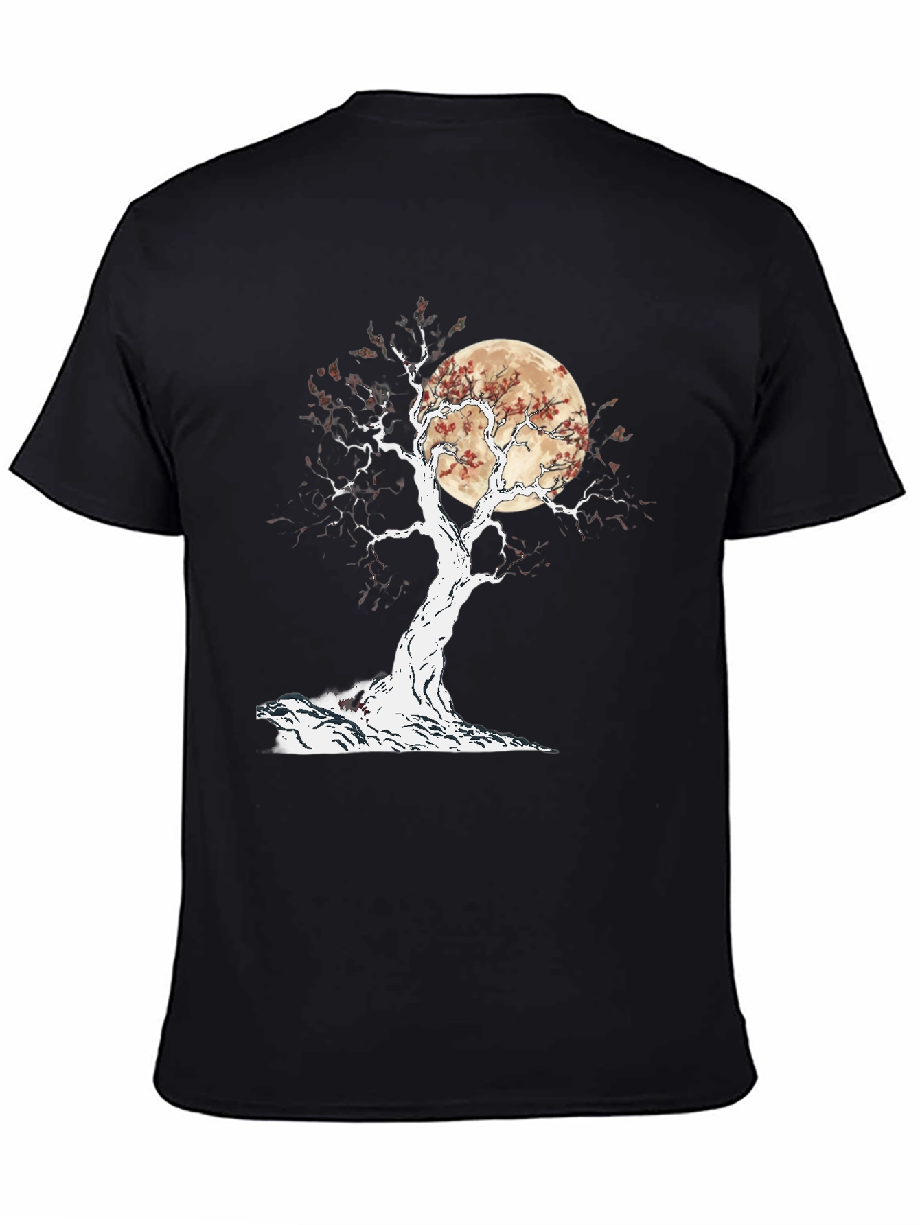 Bonsai Moon Graphic Tee - Black Cotton Blend