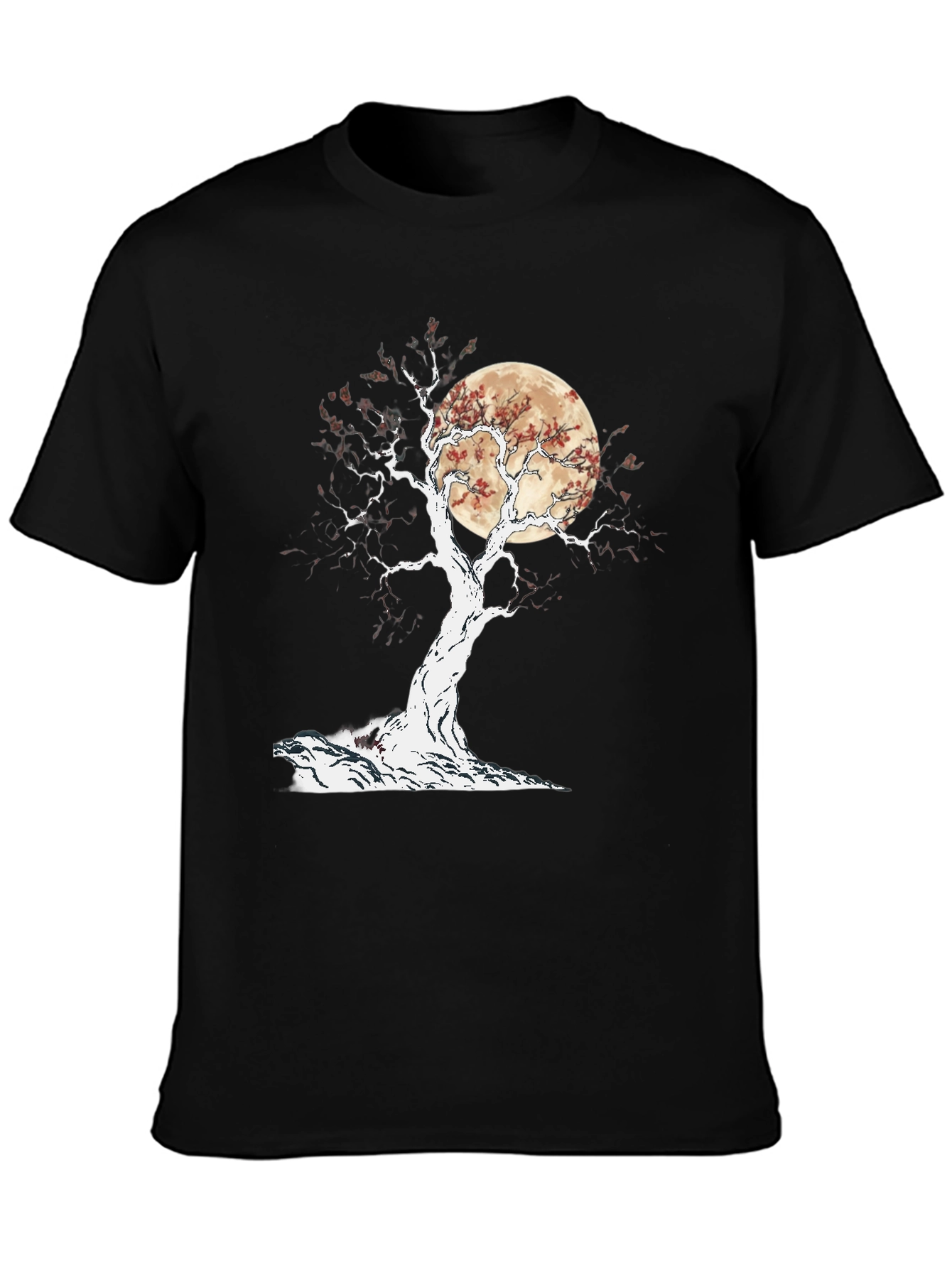 Bonsai Moon Graphic Tee - Black Cotton Blend