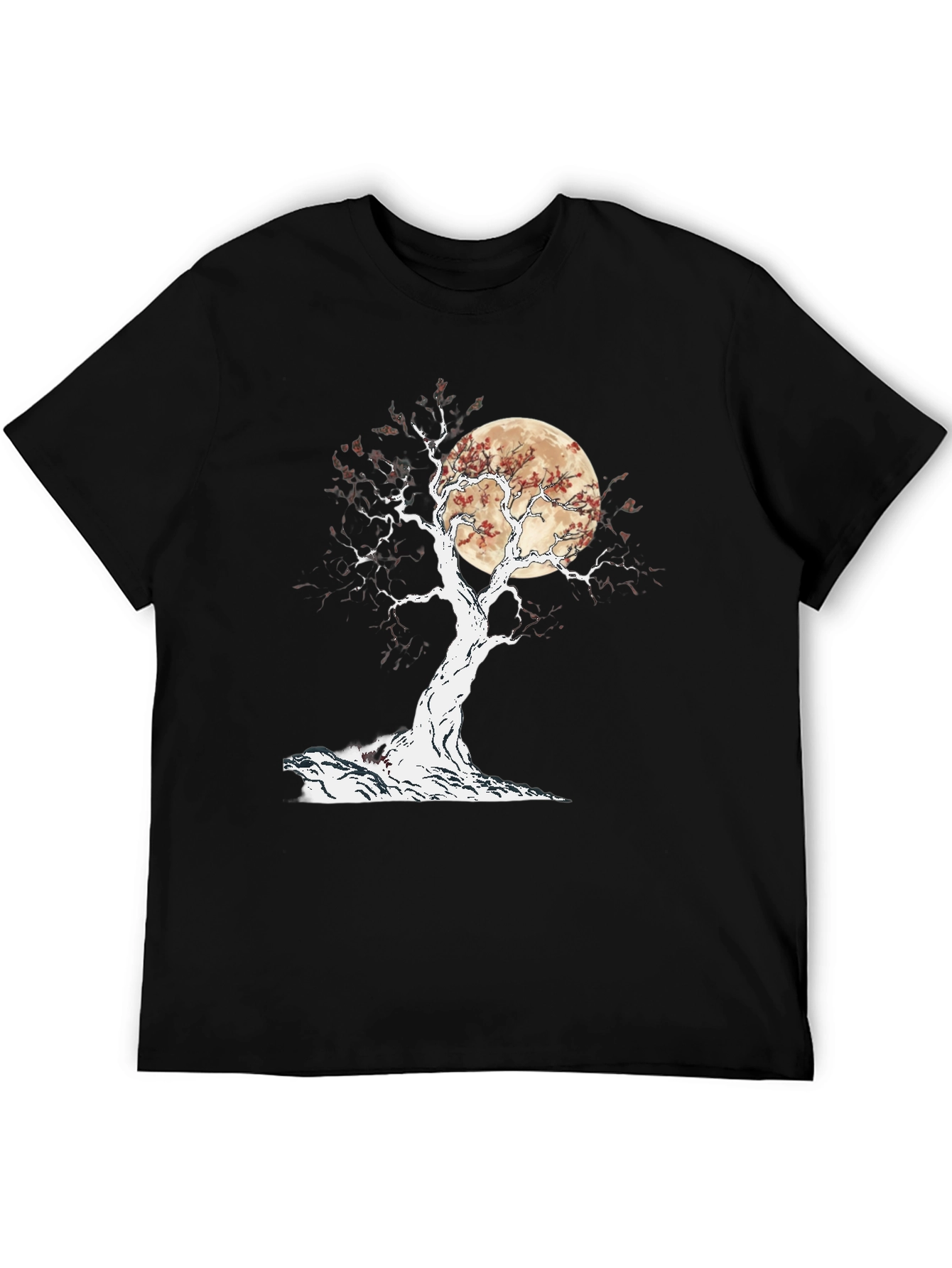 Bonsai Moon Graphic Tee - Black Cotton Blend