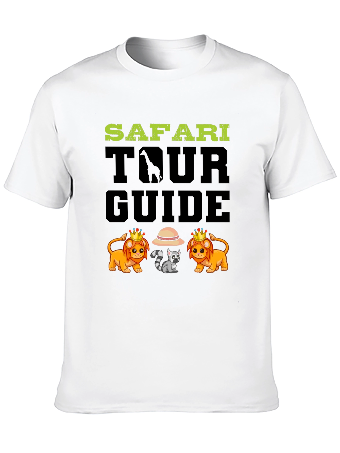 Safari Tour Guide Black T-Shirt Animal Graphic Tee