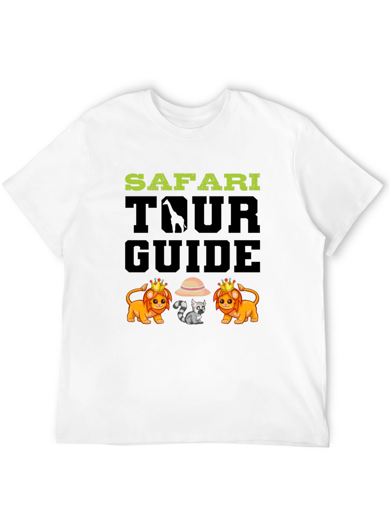 Safari Tour Guide Black T-Shirt Animal Graphic Tee