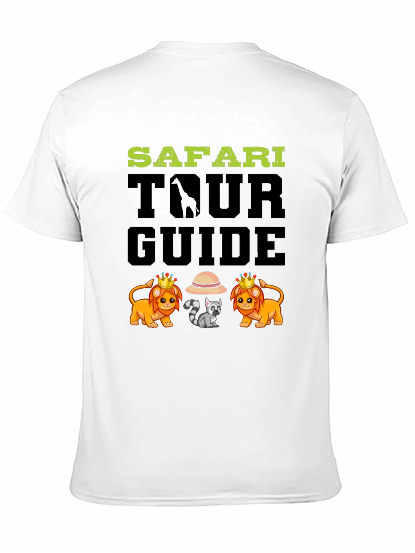 Safari Tour Guide Black T-Shirt Animal Graphic Tee