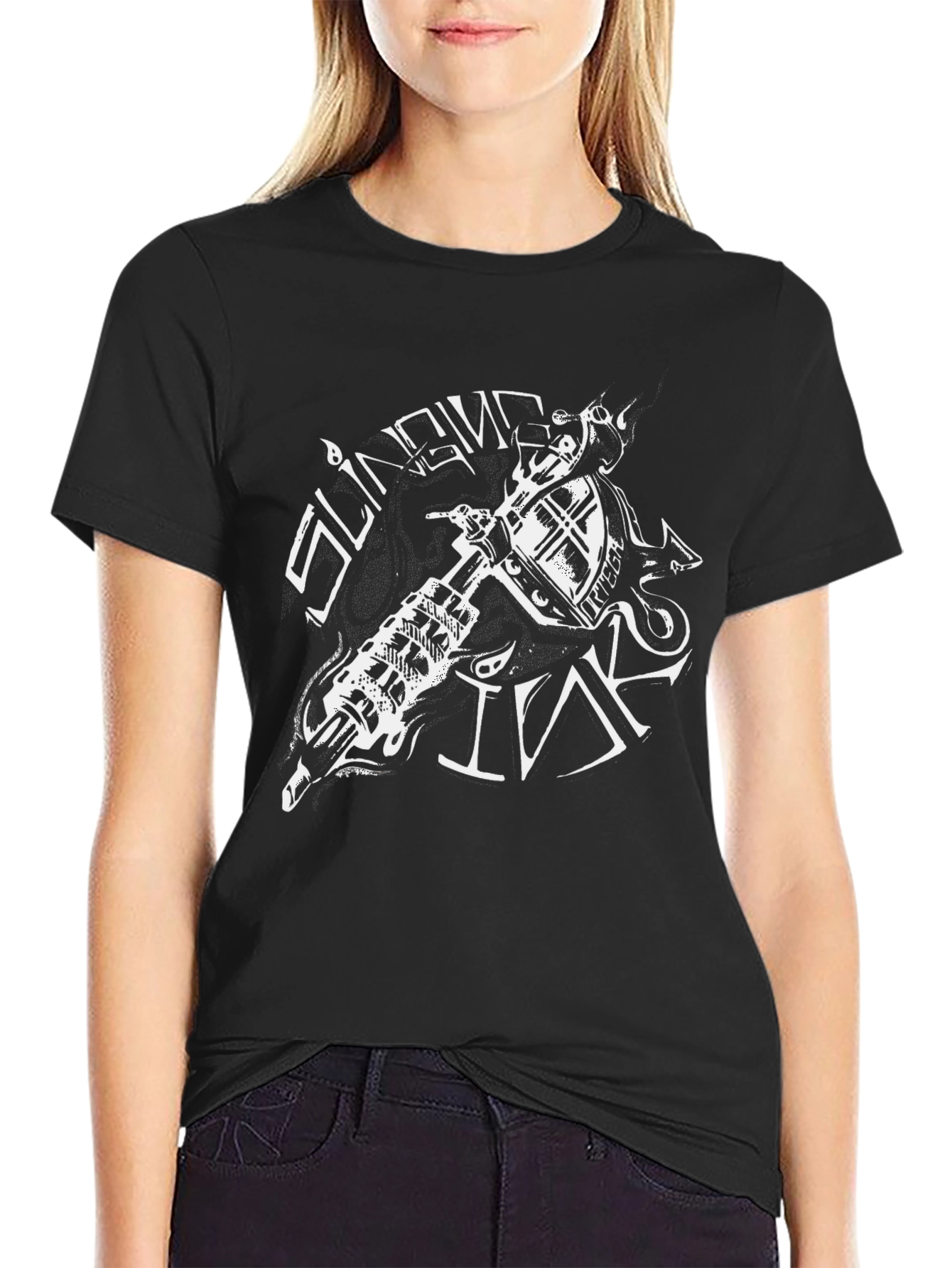 Slinging Ink Tattoo Machine Graphic Tee