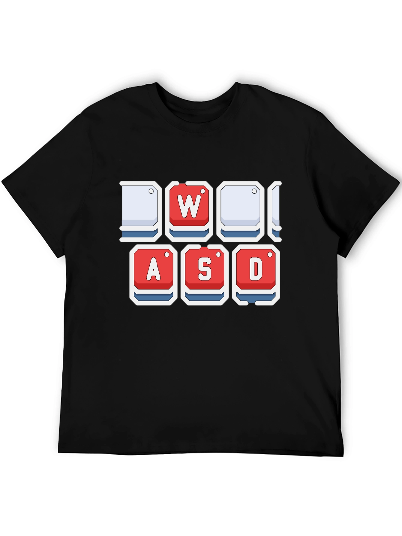 Gamer WASD Keys T-Shirt - Black Cotton