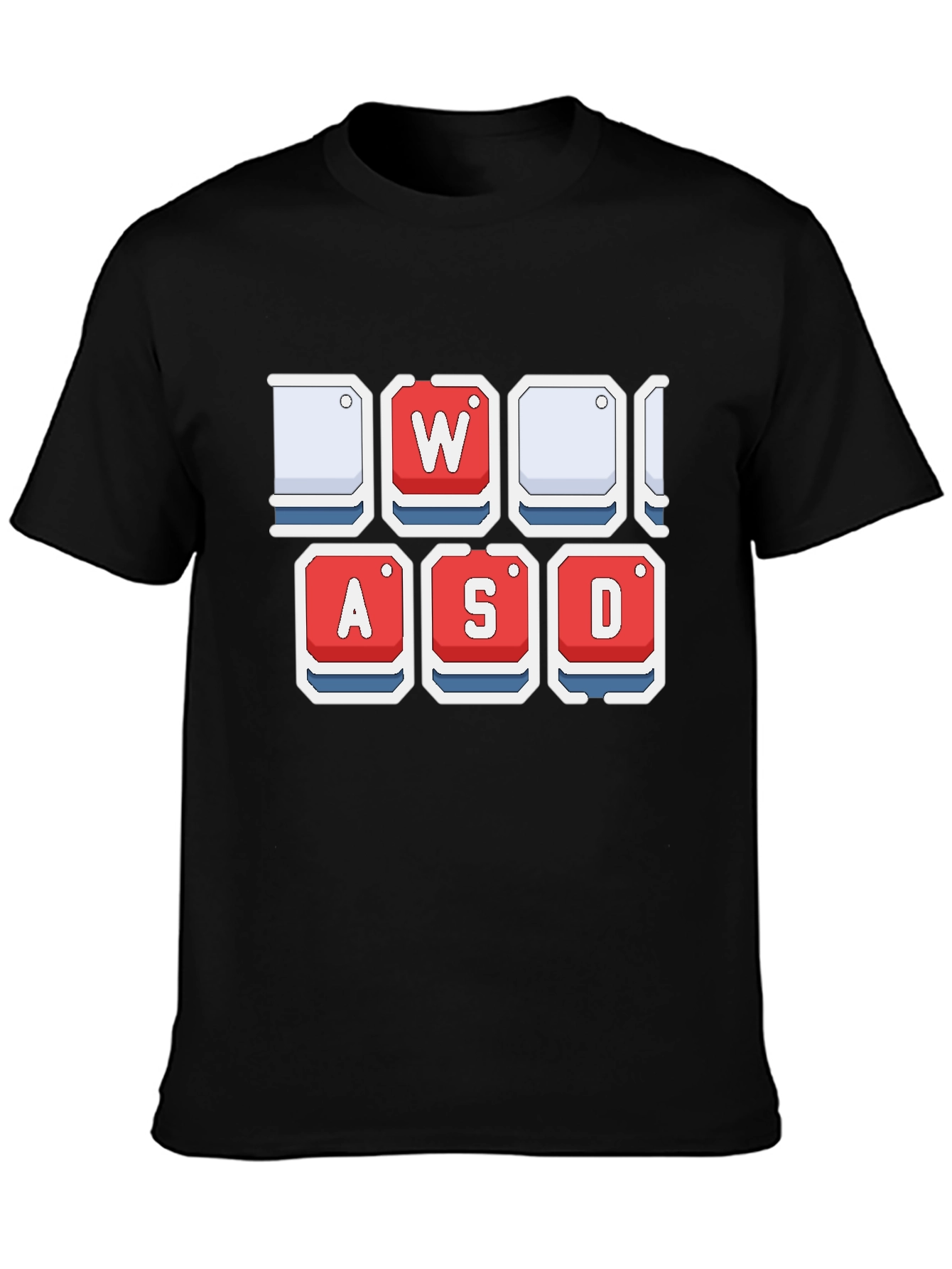 Gamer WASD Keys T-Shirt - Black Cotton