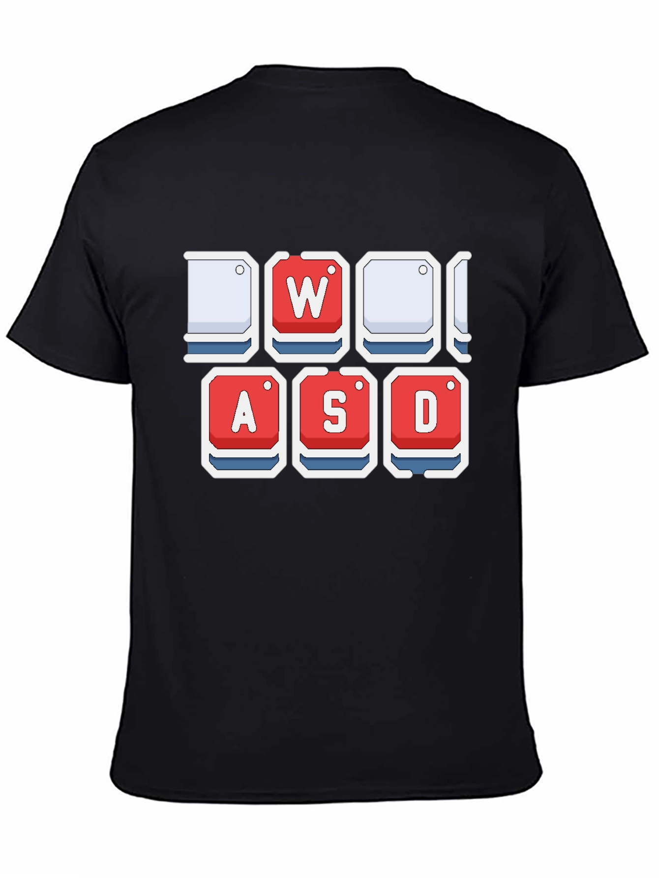 Gamer WASD Keys T-Shirt - Black Cotton