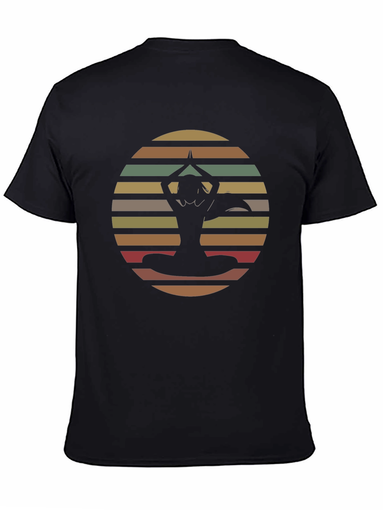 Yoga Sunset Graphic Tee - Mens Black T-Shirt