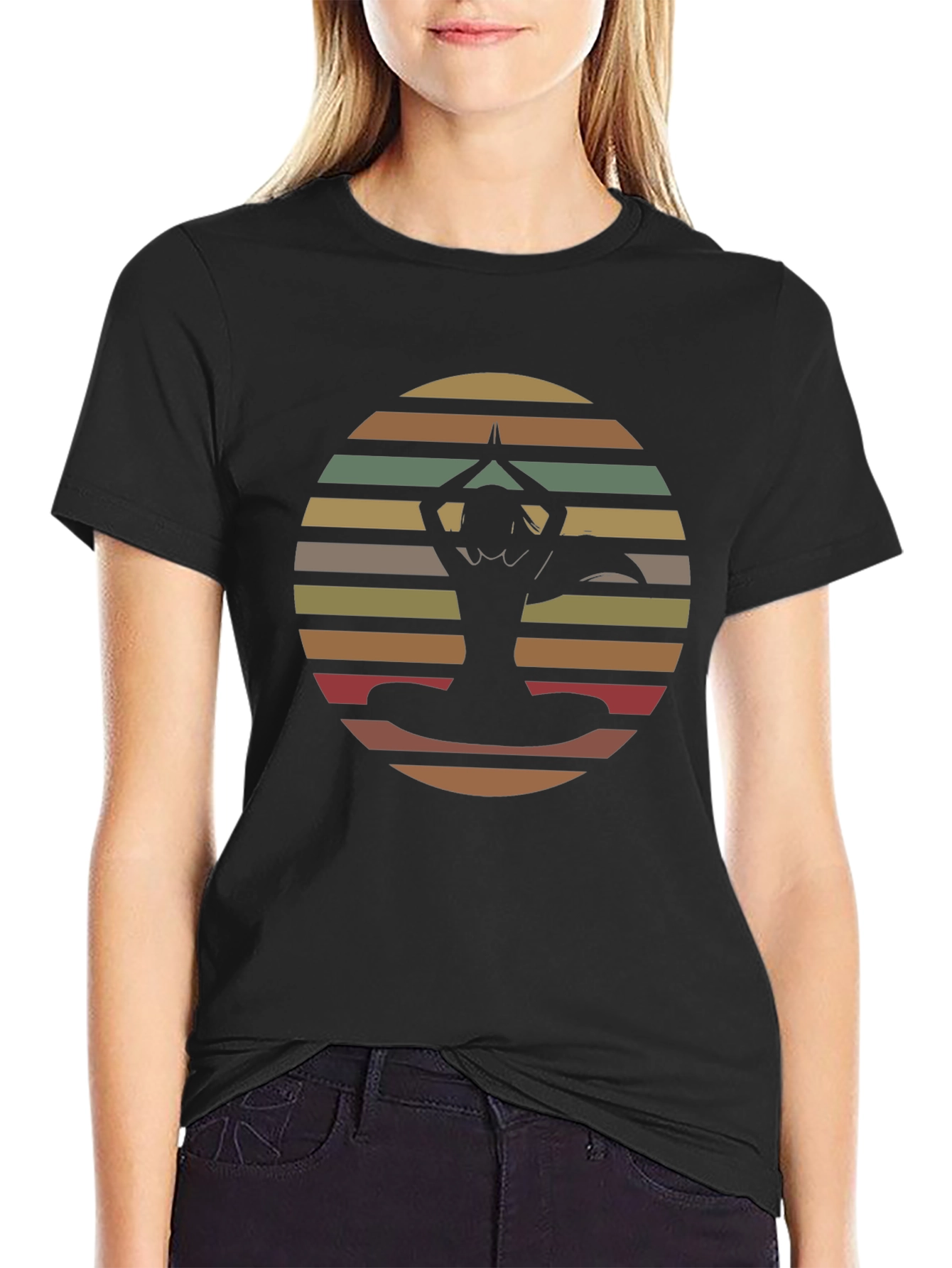 Yoga Sunset Graphic Tee - Mens Black T-Shirt