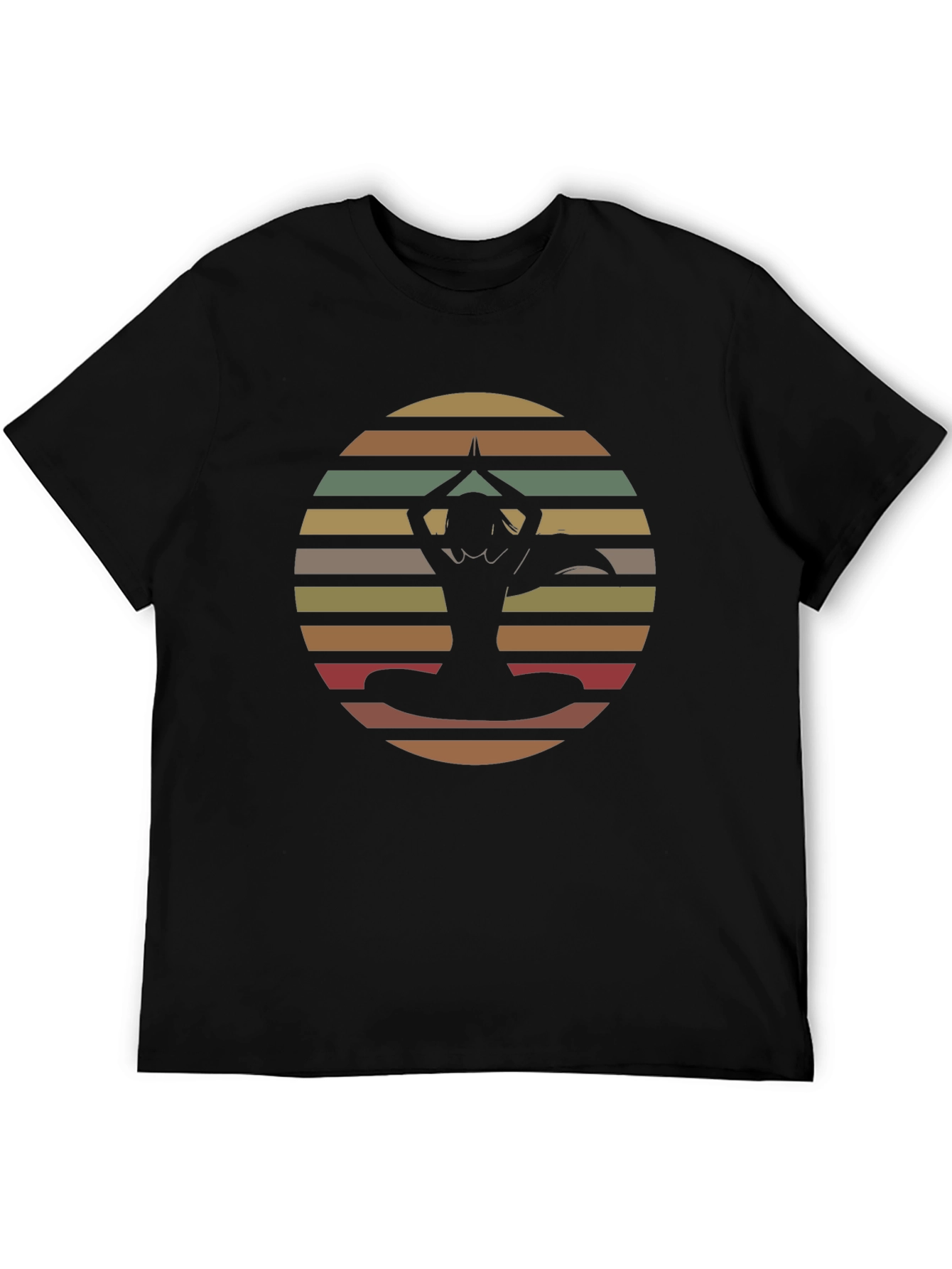 Yoga Sunset Graphic Tee - Mens Black T-Shirt