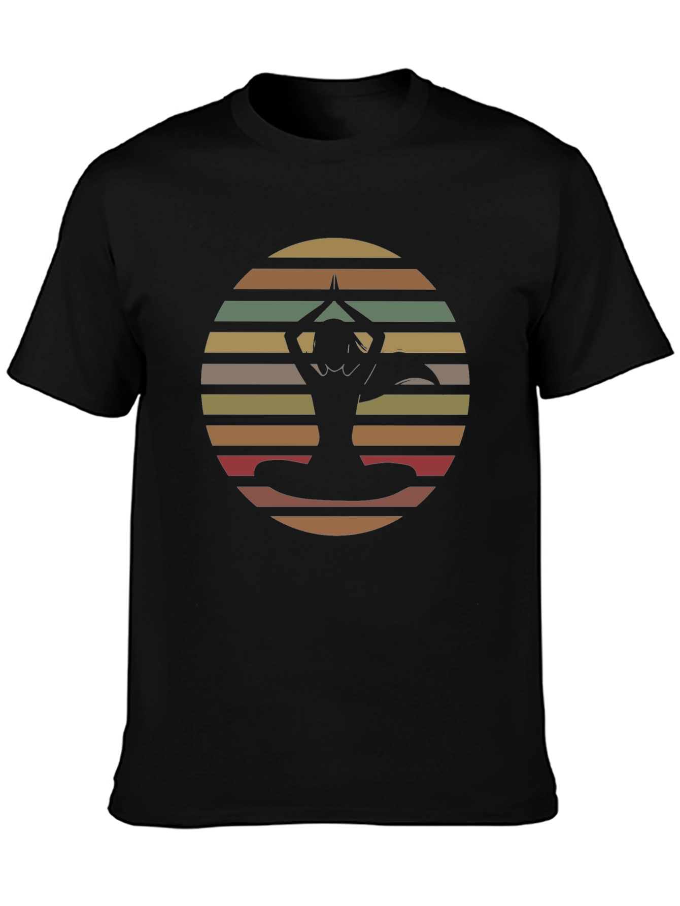 Yoga Sunset Graphic Tee - Mens Black T-Shirt