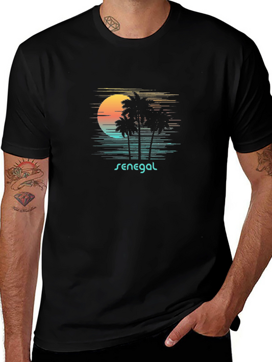 Senegal Palm Tree Sunset Graphic Tee
