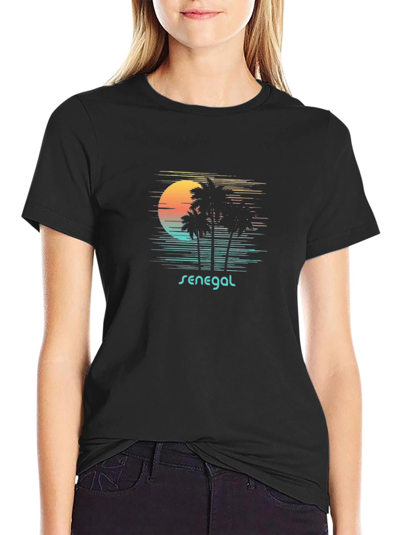 Senegal Palm Tree Sunset Graphic Tee