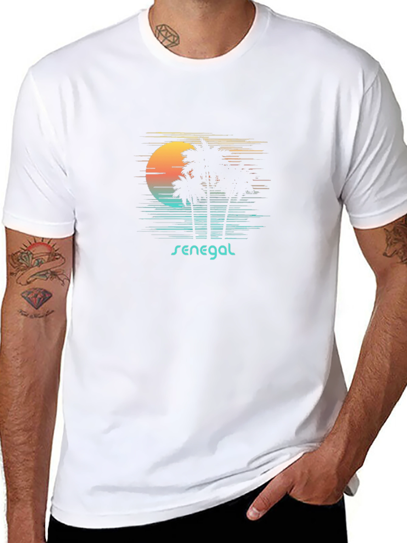 Senegal Palm Tree Sunset Graphic Tee