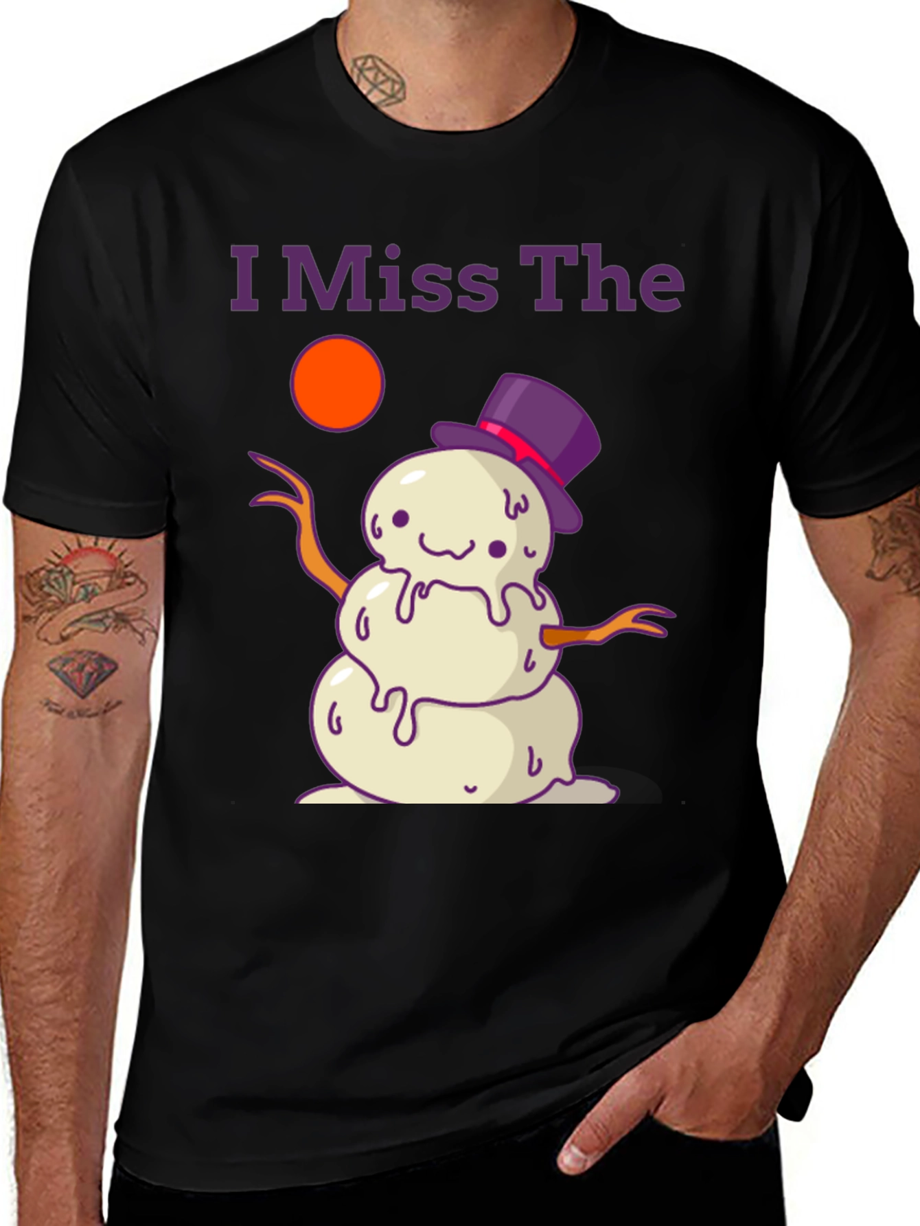 I Miss The Snow T-Shirt Melting Snowman Graphic Tee
